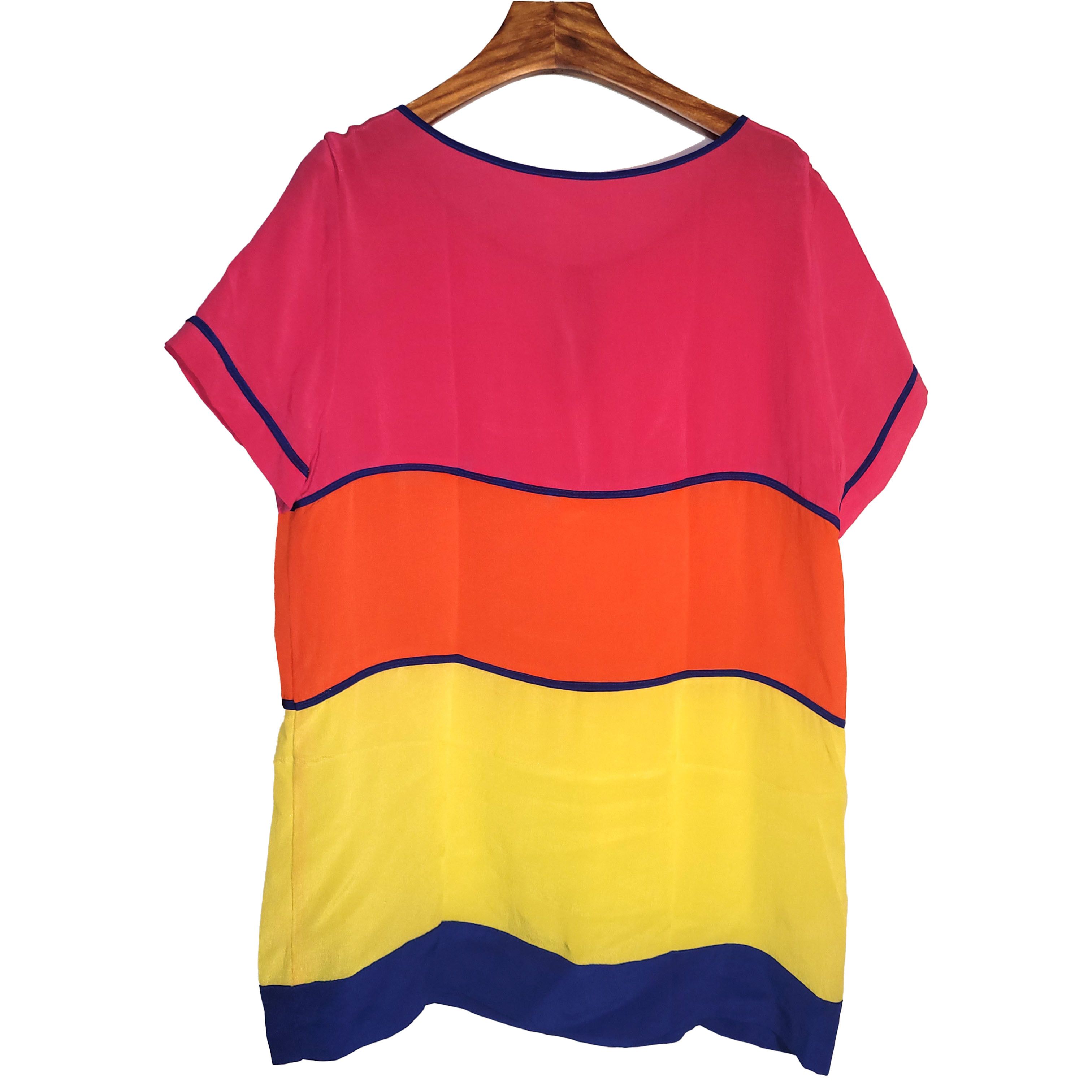 Other Women's 100% Silk Size M Short Sleeve Top T-Shirt SAG265 Size M / US 6-8 / IT 42-44 - 4 Thumbnail
