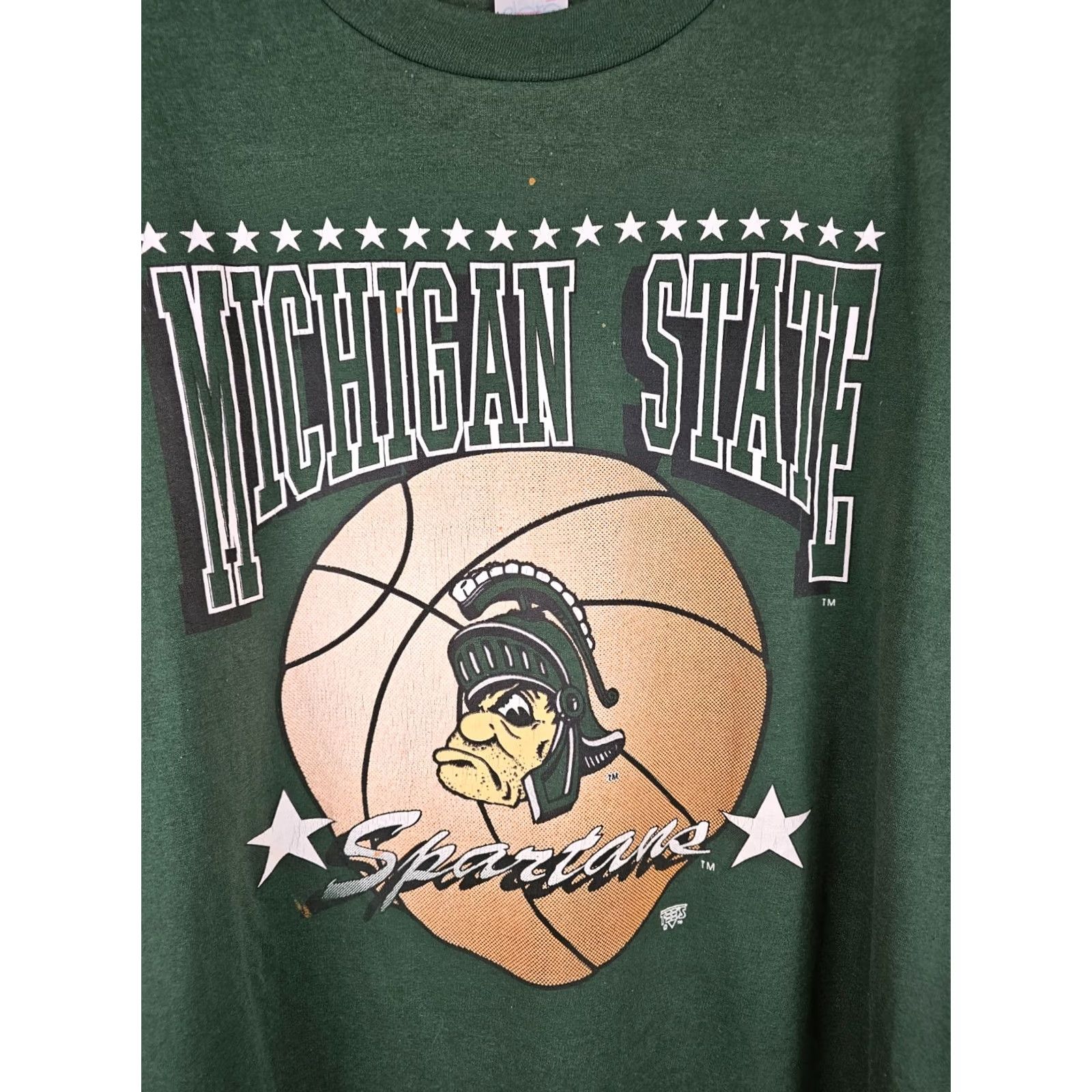 Vintage VINTAGE 90' MICHIGAN STATE SPARTANS NCAA SINGLE STITCH GREEN T-SHIRT SZ XXLARGE Size US XXL / EU 58 / 5 - 2 Thumbnail