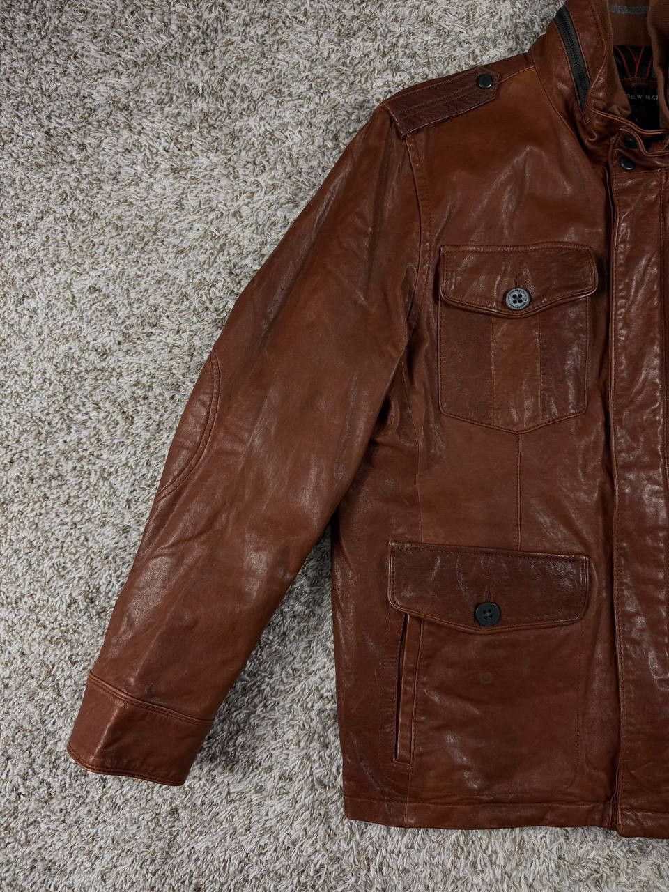 Andrew Marc Andrew Marc Leather Field Jacket Military Style Multi Pocket Size US L / EU 52-54 / 3 - 5 Thumbnail