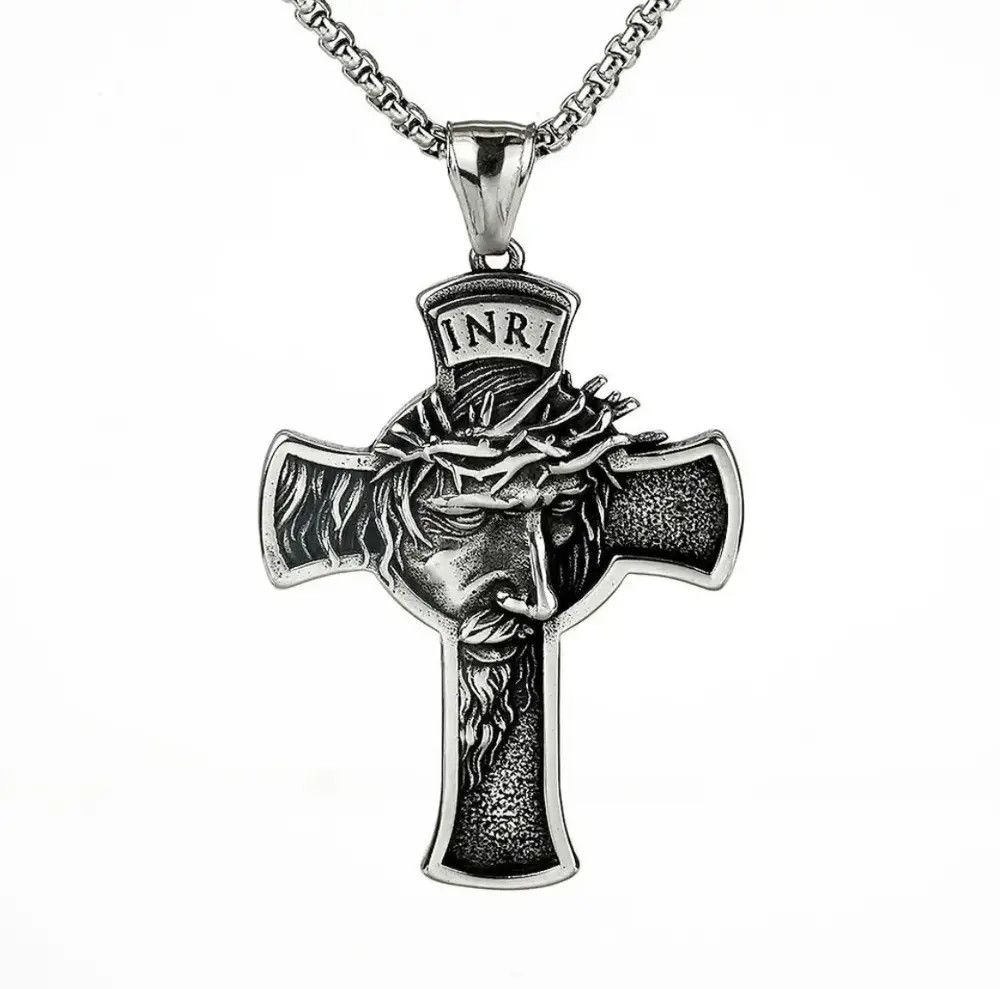 Jewelry Cross Pendant Necklace Jesus Chain Size ONE SIZE - 7 Thumbnail