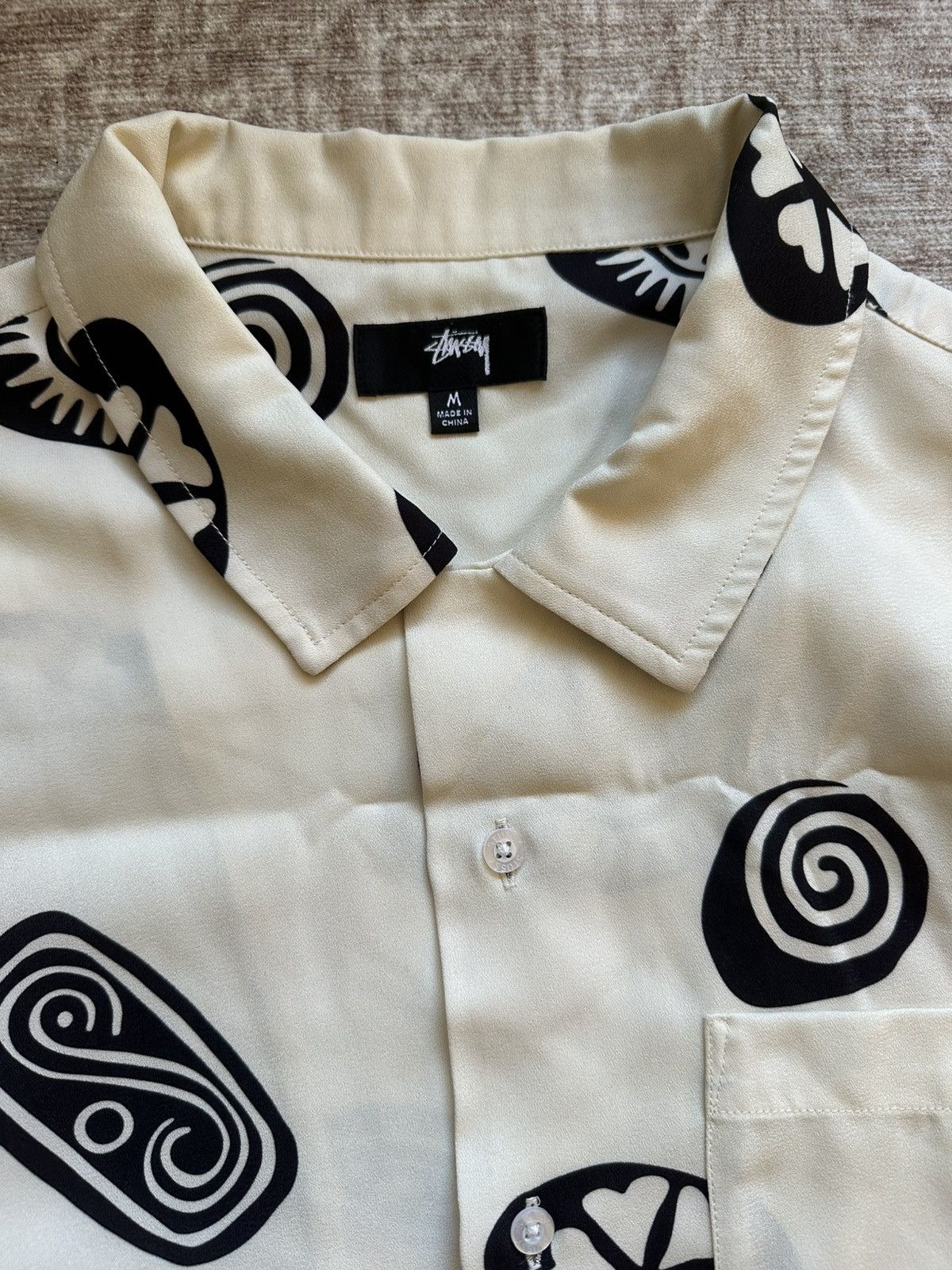 Stussy Stüssy Icon Pattern Shirt ‘Off White’ Size US M / EU 48-50 / 2 - 3 Thumbnail