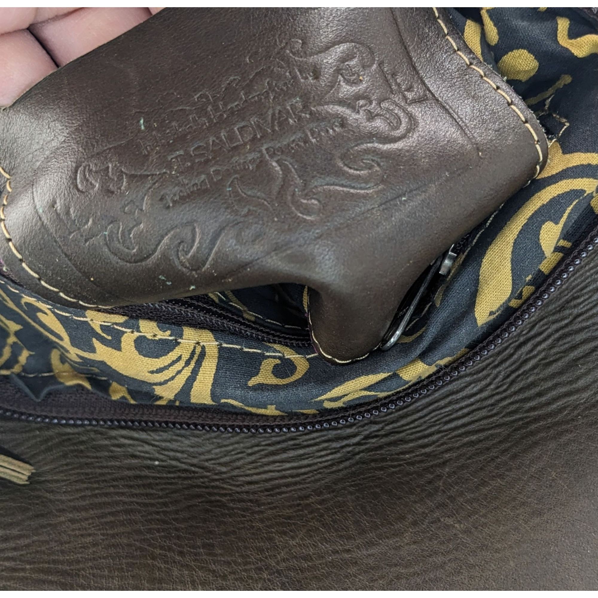 Other Vintage JL Salvidar Tooled Leather Crossbody Bag With Adjust Size ONE SIZE - 12 Thumbnail