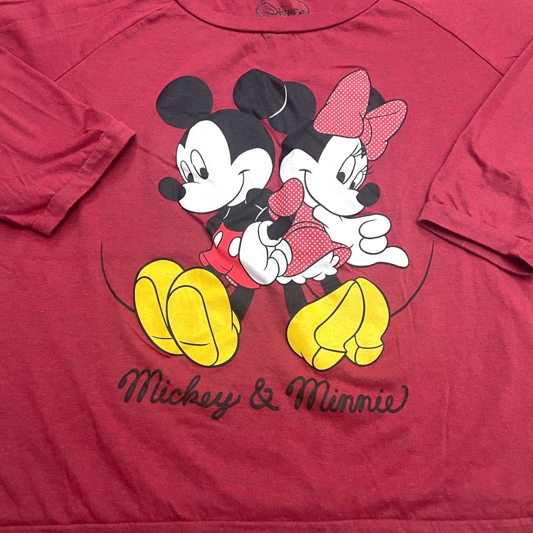 Disney Disney Mickey Minnie Mouse Graphic T-Shirt Womens XXL Red Round Neck Casual Tee Size XXL / US 16-18 / IT 52-54 - 3 Thumbnail