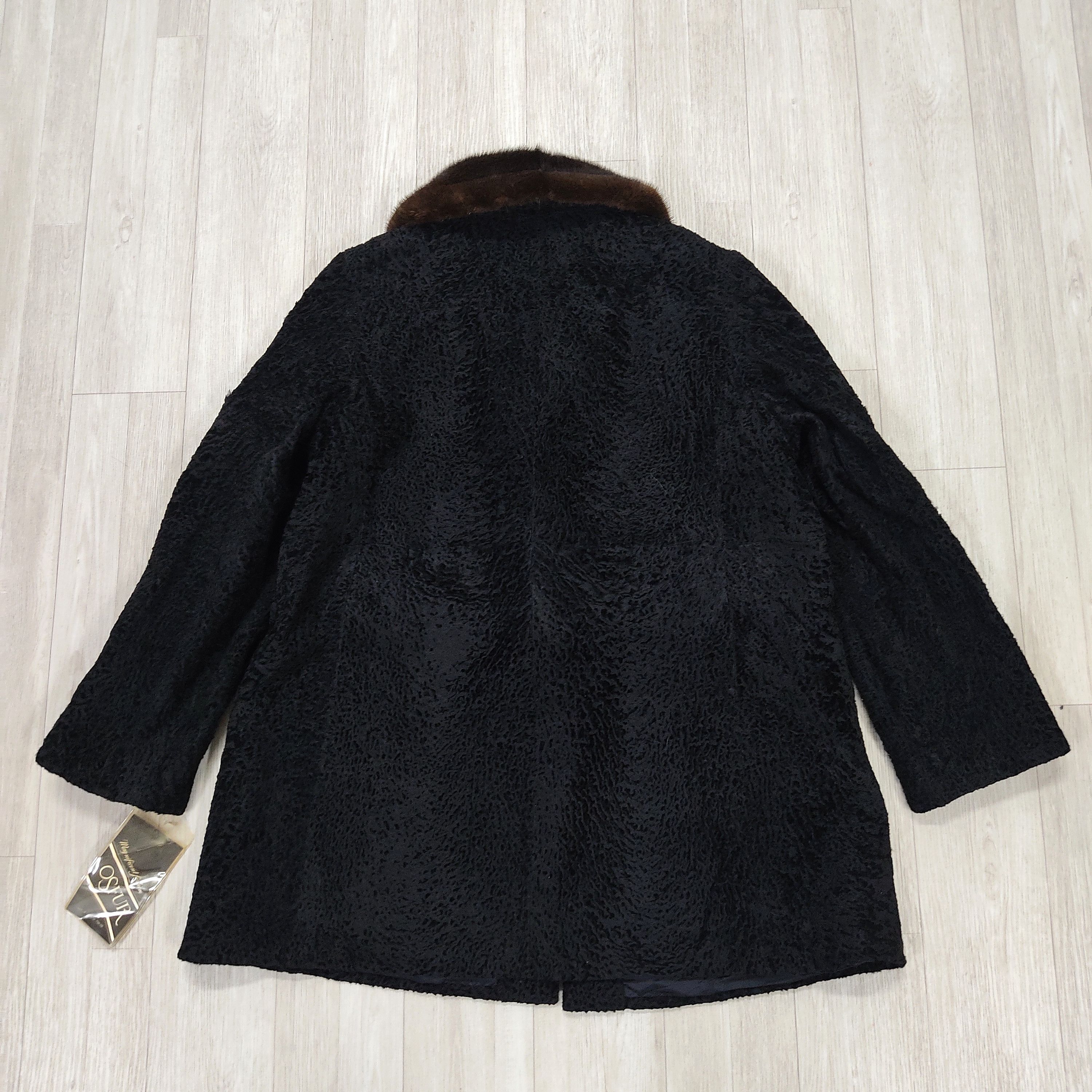 Japanese Brand OSFUR TOKYO Black Persian Lamb Coat with Mink Fur Size M / US 6-8 / IT 42-44 - 17 Thumbnail