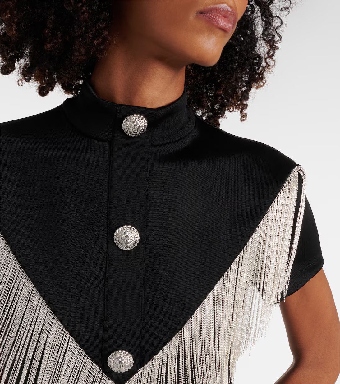 Balmain o1y0525 Mini Dress in Black Size M / US 6-8 / IT 42-44 - 4 Thumbnail