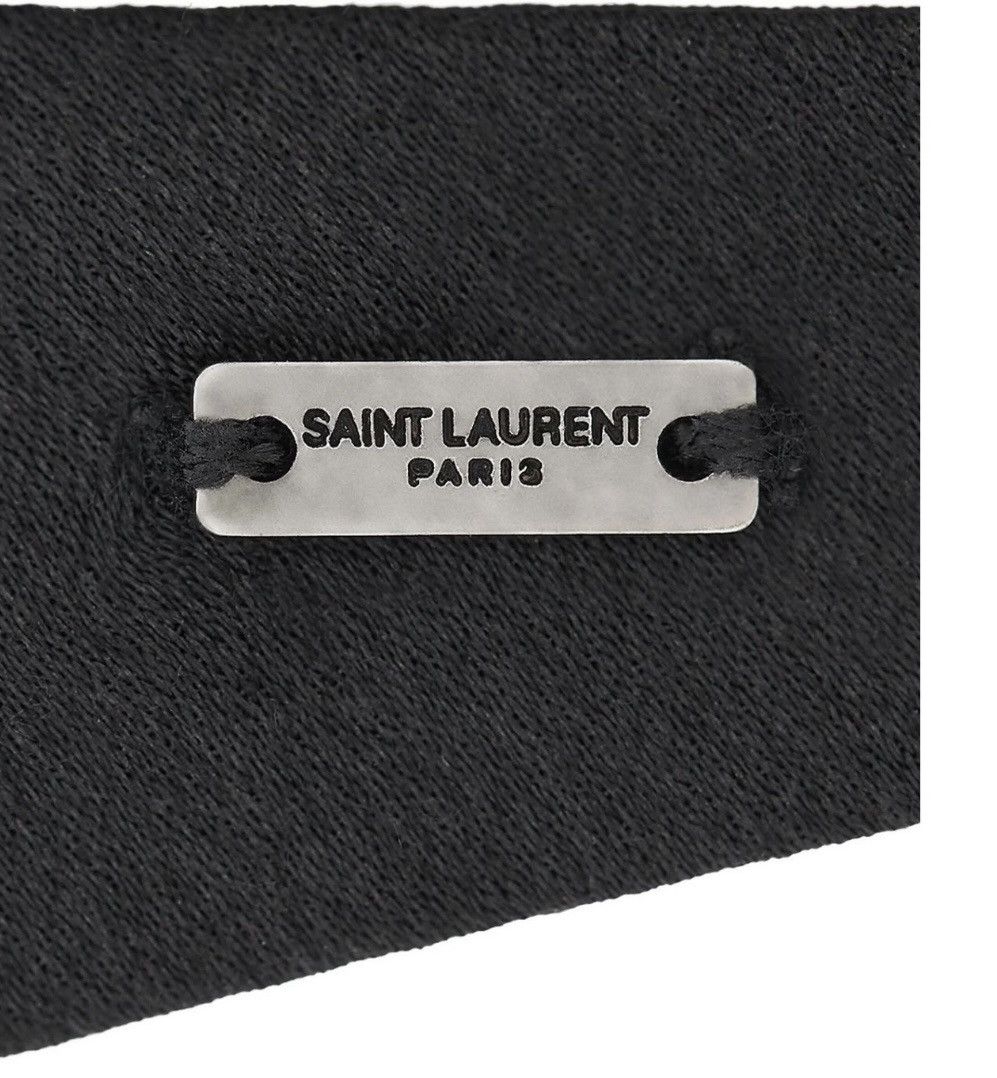 Saint Laurent Paris Black Silk Triangle Scarf Size ONE SIZE - 3 Thumbnail