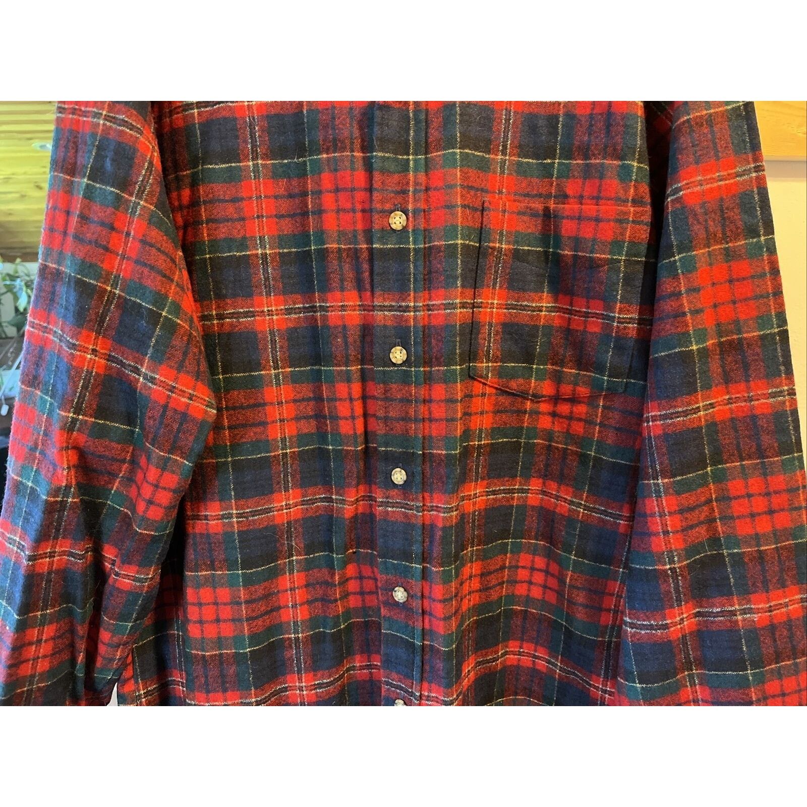 Pendleton Pendleton Vintage Men’s M Red Plaid LS Button Wool Flannel Size US M / EU 48-50 / 2 - 6 Thumbnail