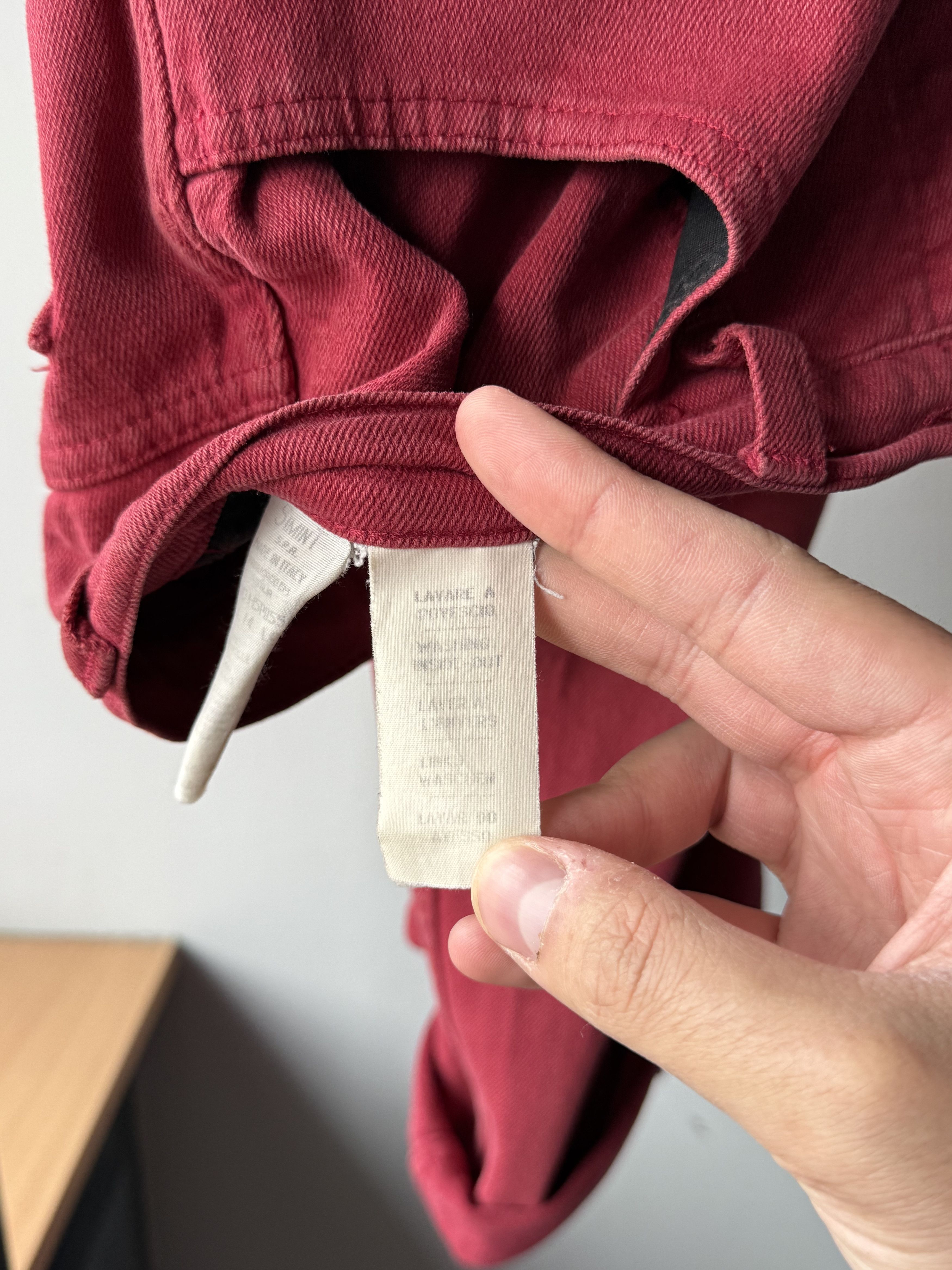 Armani × Giorgio Armani × Vintage Vintage 90's Armani Jeans Washed Red Logo Baggy Denim Pants Size US 30 / EU 46 - 14 Thumbnail
