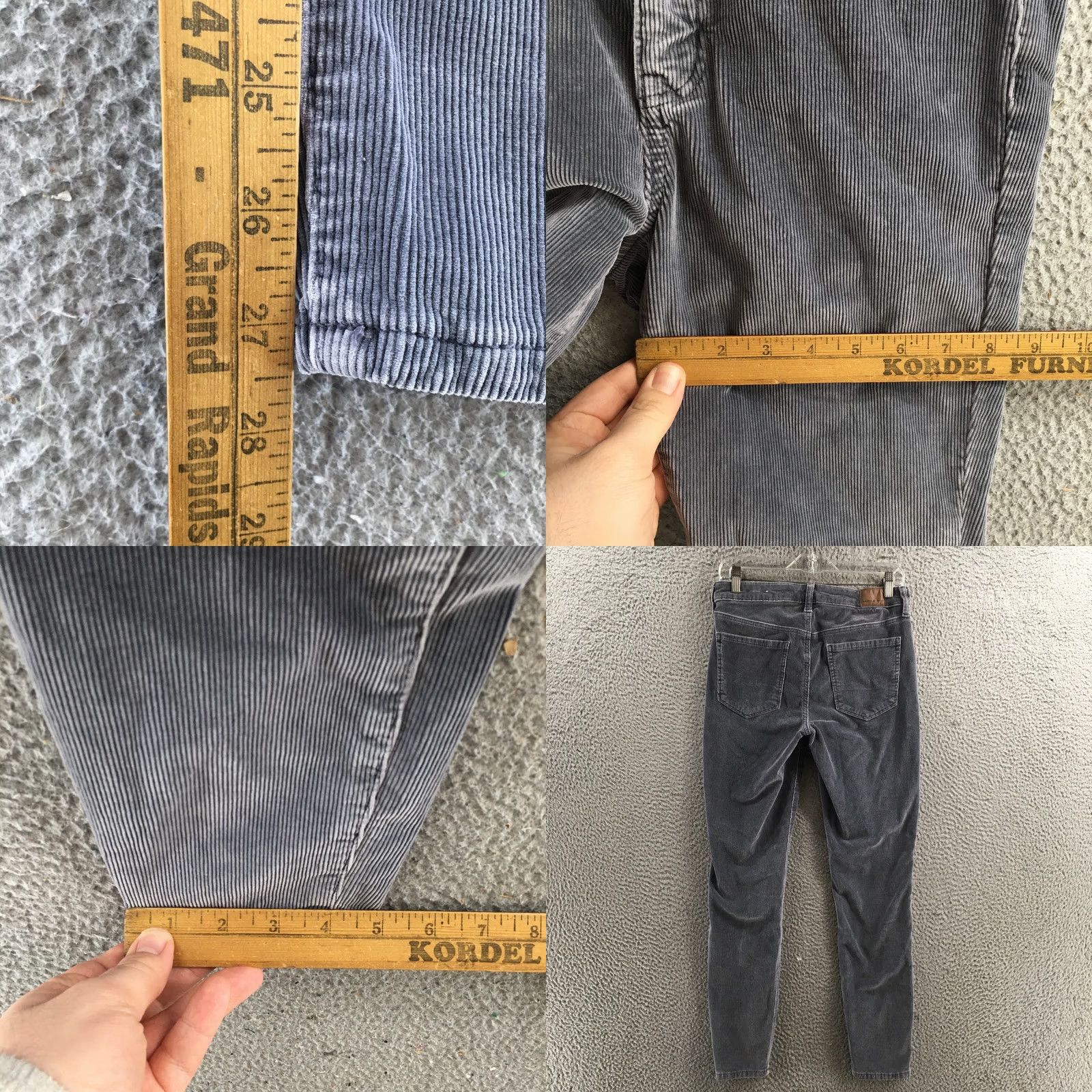 American Eagle Outfitters American Eagle Pants Womens 6 Regular Gray Corduroy Slim Leg Stretch Mid Rise Size 28" / US 6 / IT 42 - 8 Thumbnail