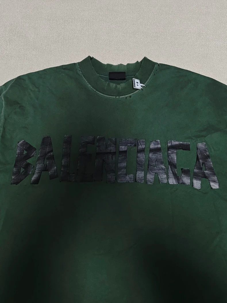 Balenciaga Balenciaga 23fw Dark Green Tape Used Short Sleeve 2501-Next Size US L / EU 52-54 / 3 - 3 Thumbnail