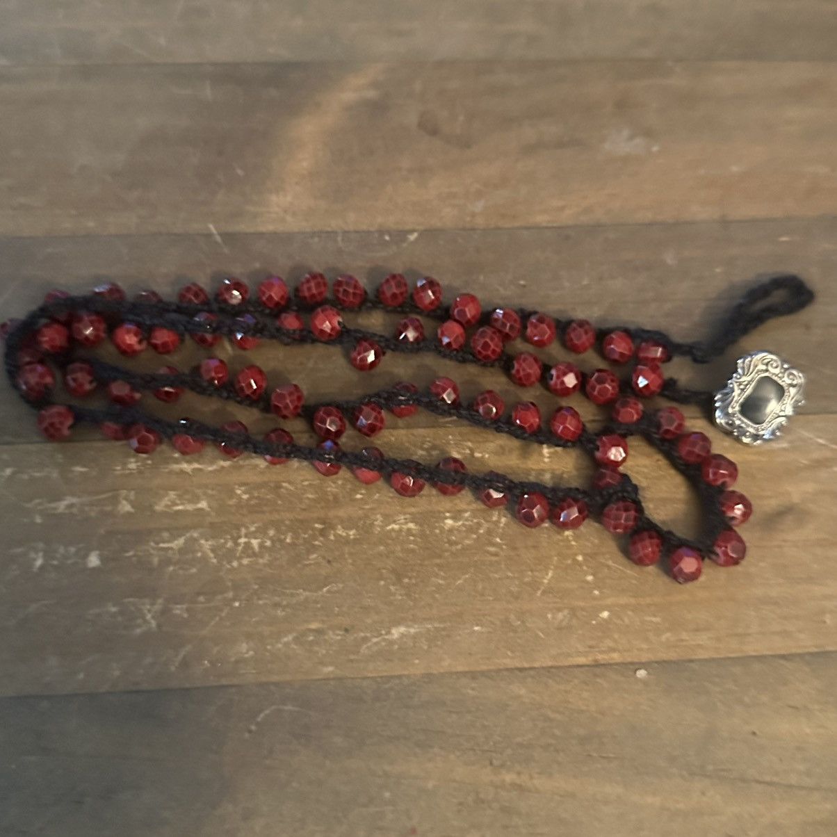Other Woven dark red faceted bead wrap bracelet Size ONE SIZE - 4 Thumbnail