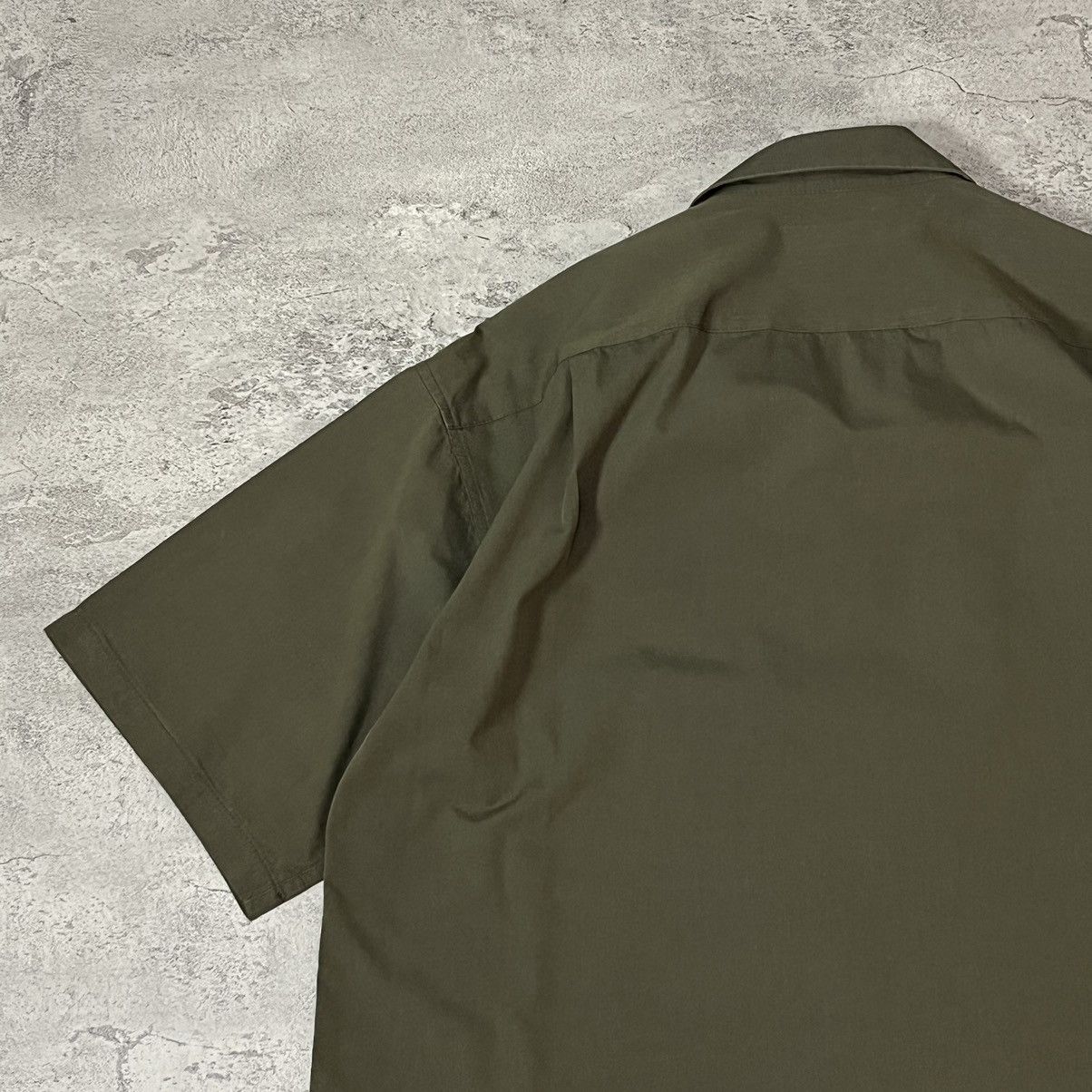 monkey time Monkey Time Relax Double Pocket Open Collar Shirt - Olive Size US M / EU 48-50 / 2 - 6 Thumbnail