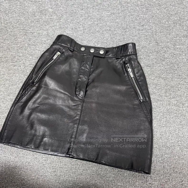 Miu Miu Miu Miu size F36 Side Zip Leather Skirt Size 23" - 4 Thumbnail