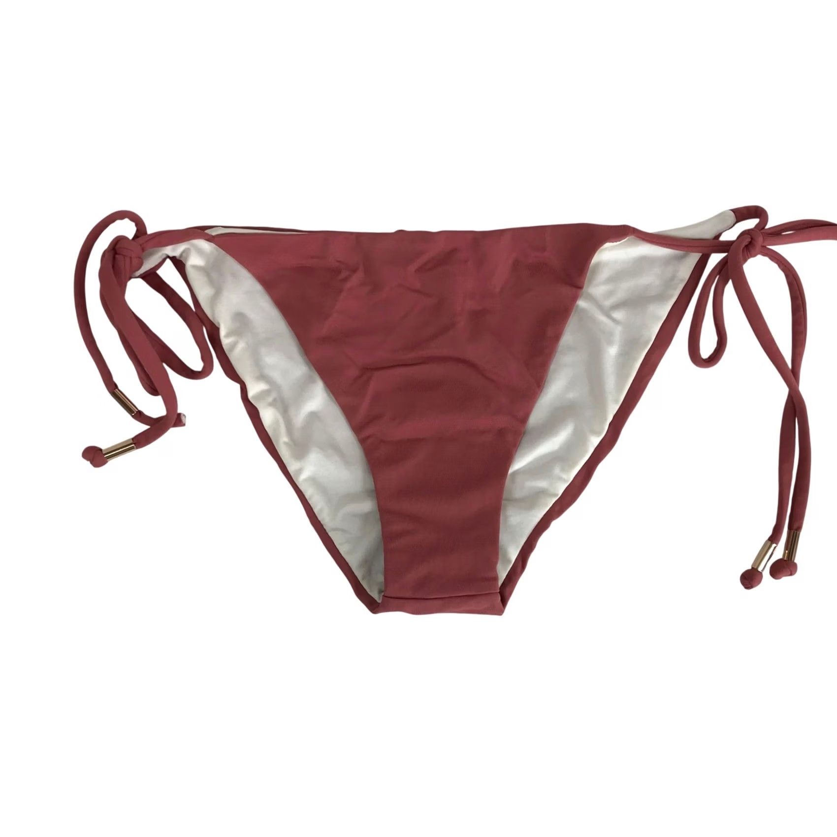 Eberjey VINTAGE: Eberjey Sadie Side Tie Bikini Bottom Canyon Rose Pink Gold Hardware M Size 32" / US 10 / IT 46 - 2 Thumbnail