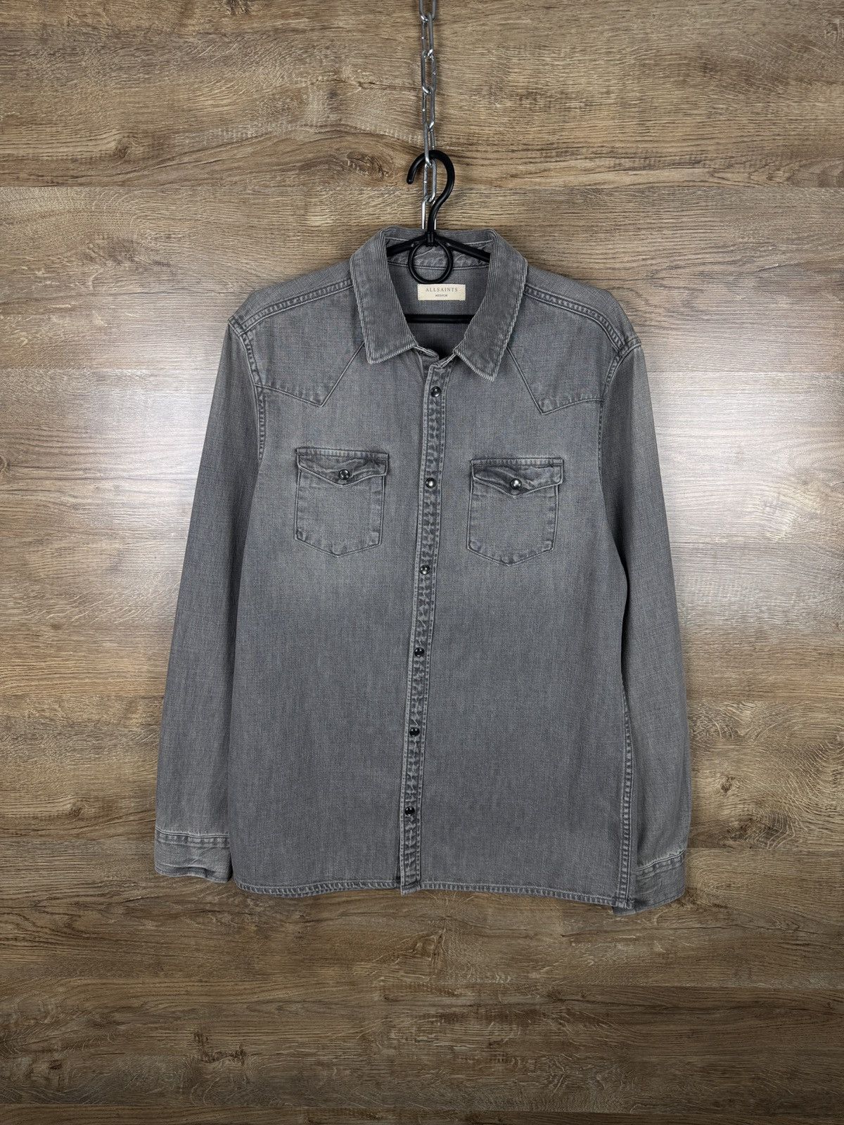 Allsaints Mens Vintage AllSaints Gamble ls shirts button up denim Size US M / EU 48-50 / 2 - 1 Thumbnail