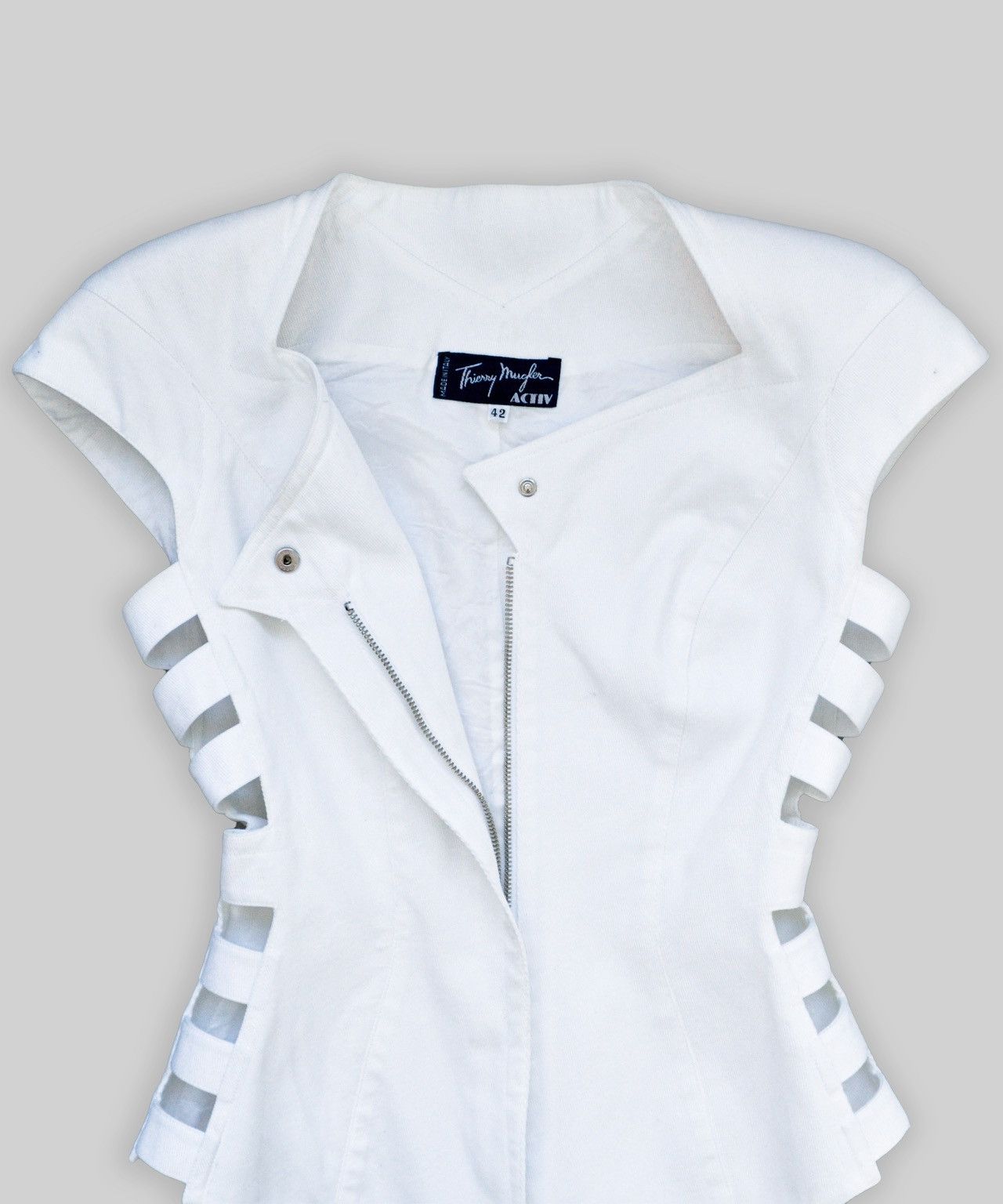 Thierry Mugler THIERRY MUGLER Corset Jacket Top Set Vest Skirt 90s White Size M / US 6-8 / IT 42-44 - 2 Thumbnail