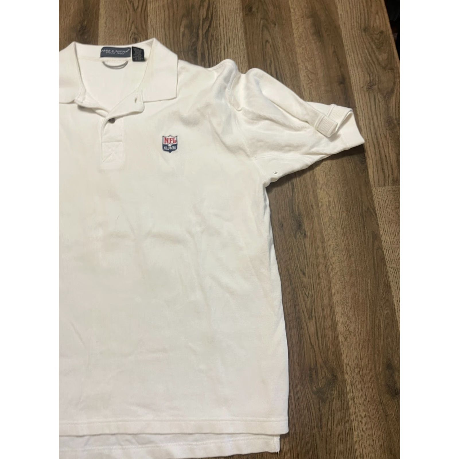 Vintage Page & Tuttle Shirt Men's Large White Polo NFL Alumni Embroidered Casual Golf Size US L / EU 52-54 / 3 - 4 Thumbnail