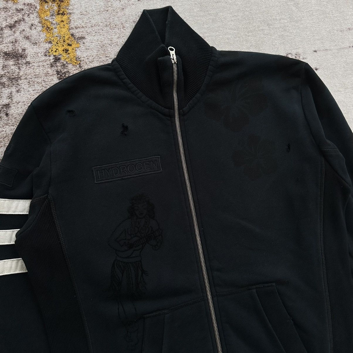 HYDROGEN VINTAGE HYDROGEN JEANS ZIPPER SWEATER RIPPED DESIGN Size US M / EU 48-50 / 2 - 3 Thumbnail