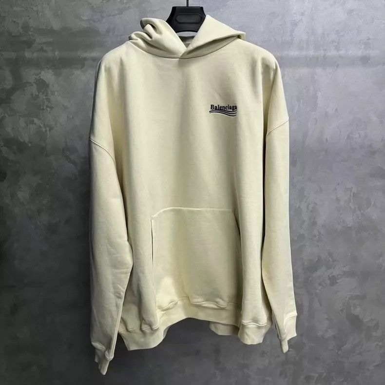 Balenciaga Balenciaga Light beige solid monogrammed pullover hoodie Size US XXS / EU 40 - 1 Thumbnail