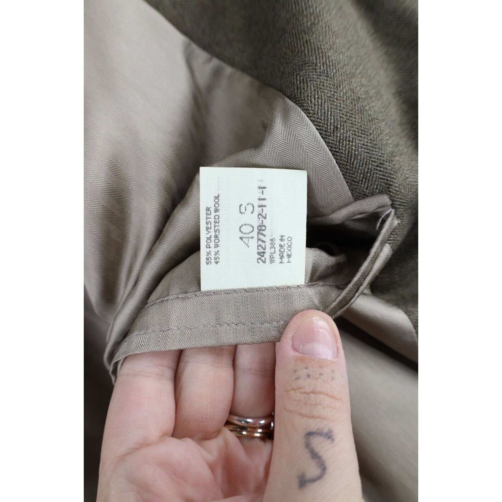 Vintage Vintage 90s Streetwear Wool Herringbone Blazer Jacket Size 40S - 11 Thumbnail