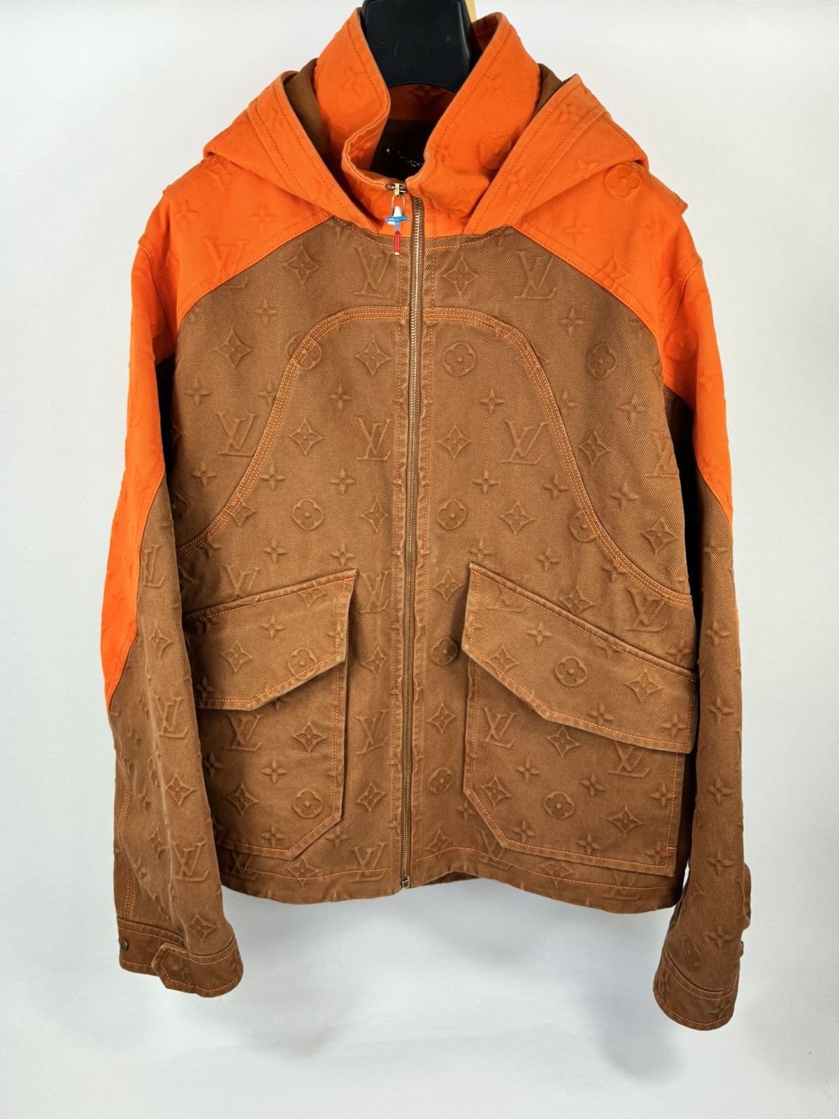 Louis Vuitton x VIRGIL ABLOH MONOGRAM PRINT HOODED WORK JACKET Size US L / EU 52-54 / 3 - 1 Thumbnail