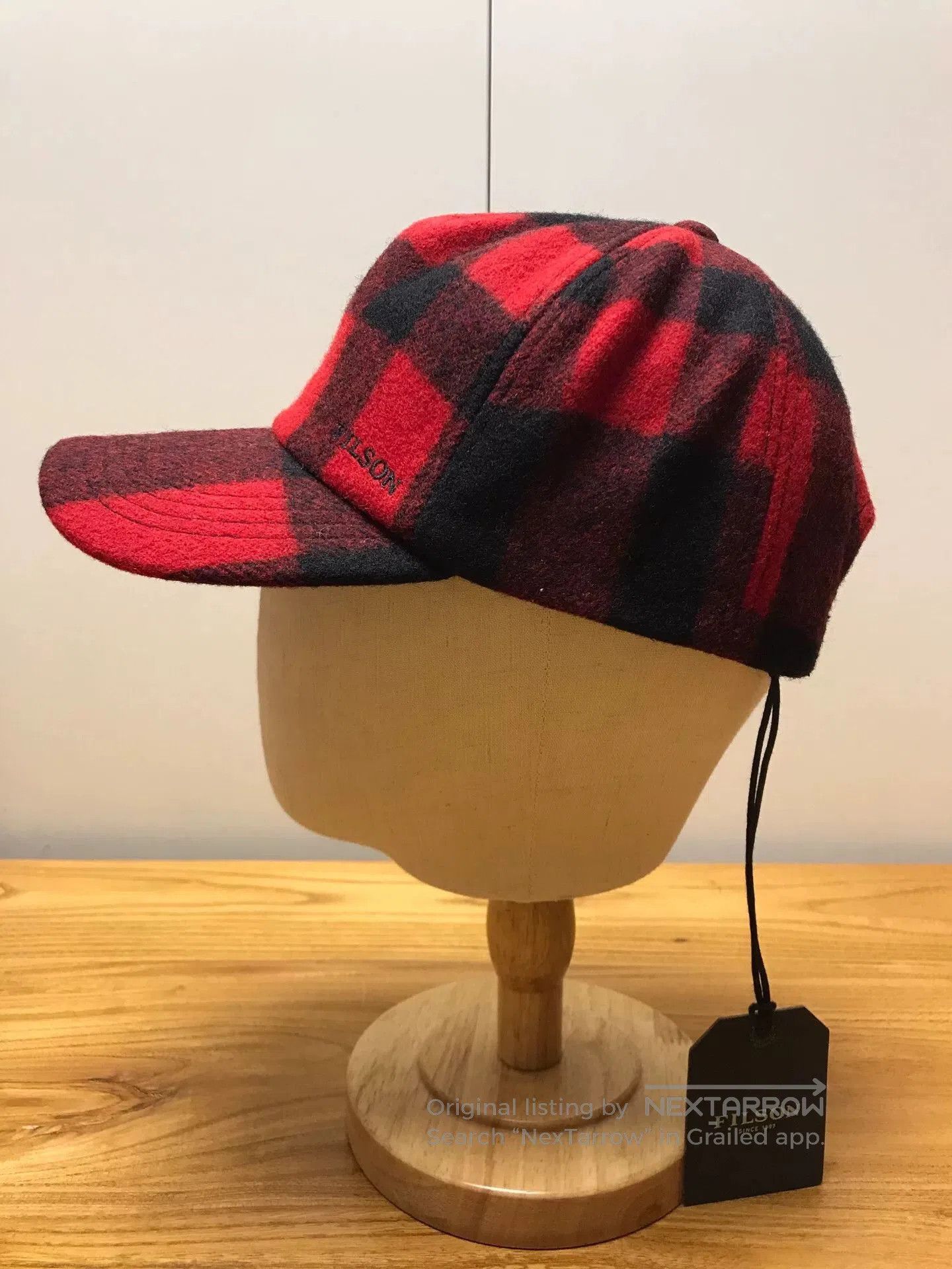 Filson Filson Red Black Plaid Wool Cap. Size ONE SIZE - 2 Thumbnail