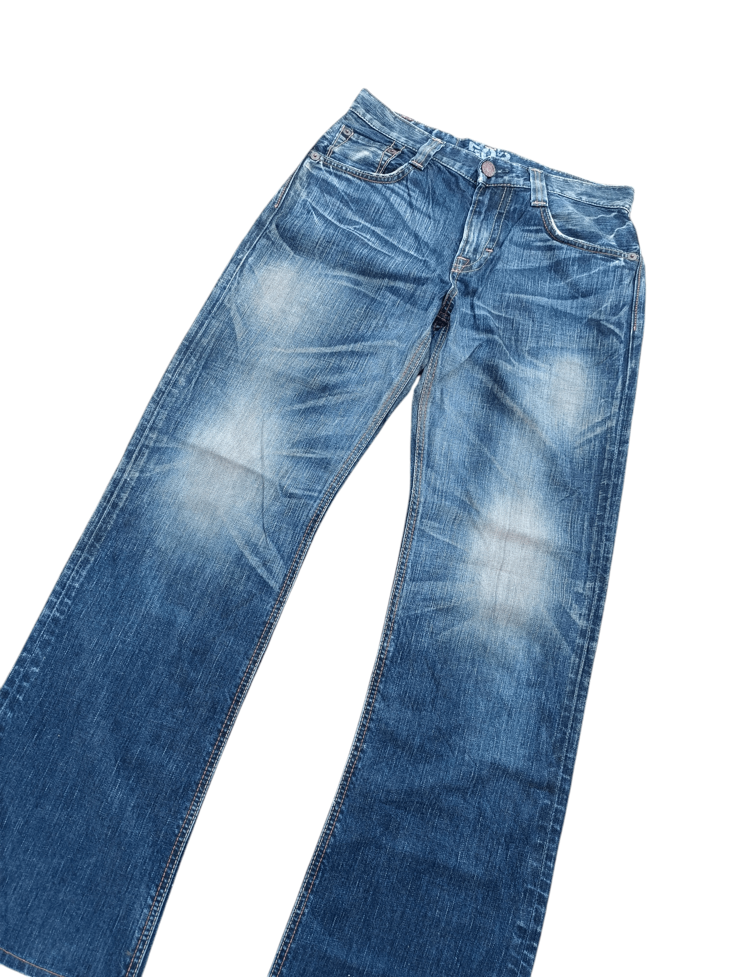 Edwin × Japanese Brand Vintage Edwin 503 Bootcut Whiskers Faded Denim Size US 30 / EU 46 - 1 Thumbnail