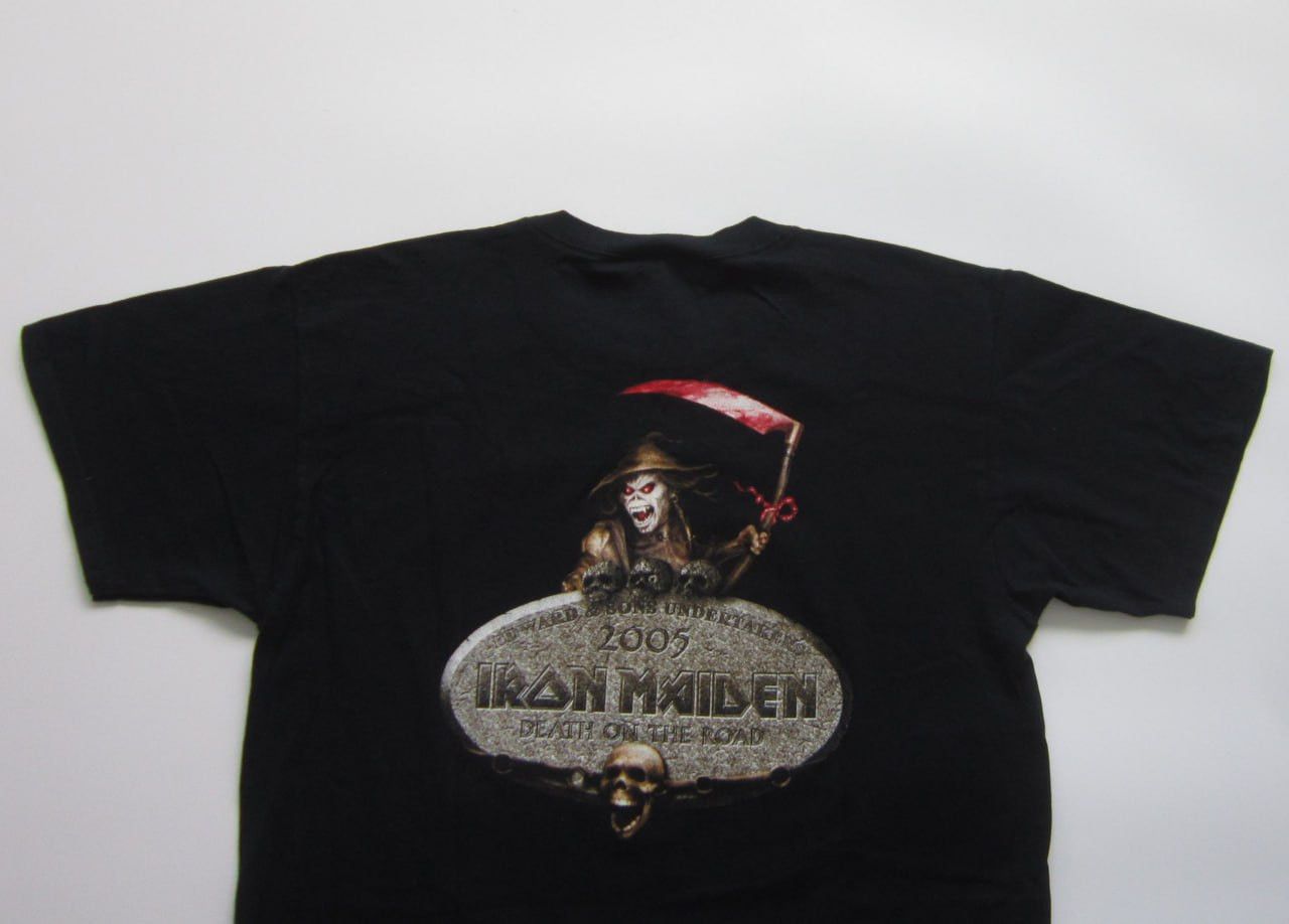 Vintage Iron Maiden Death On The Road 2005 Vintage T-Shirt Size US L / EU 52-54 / 3 - 5 Thumbnail