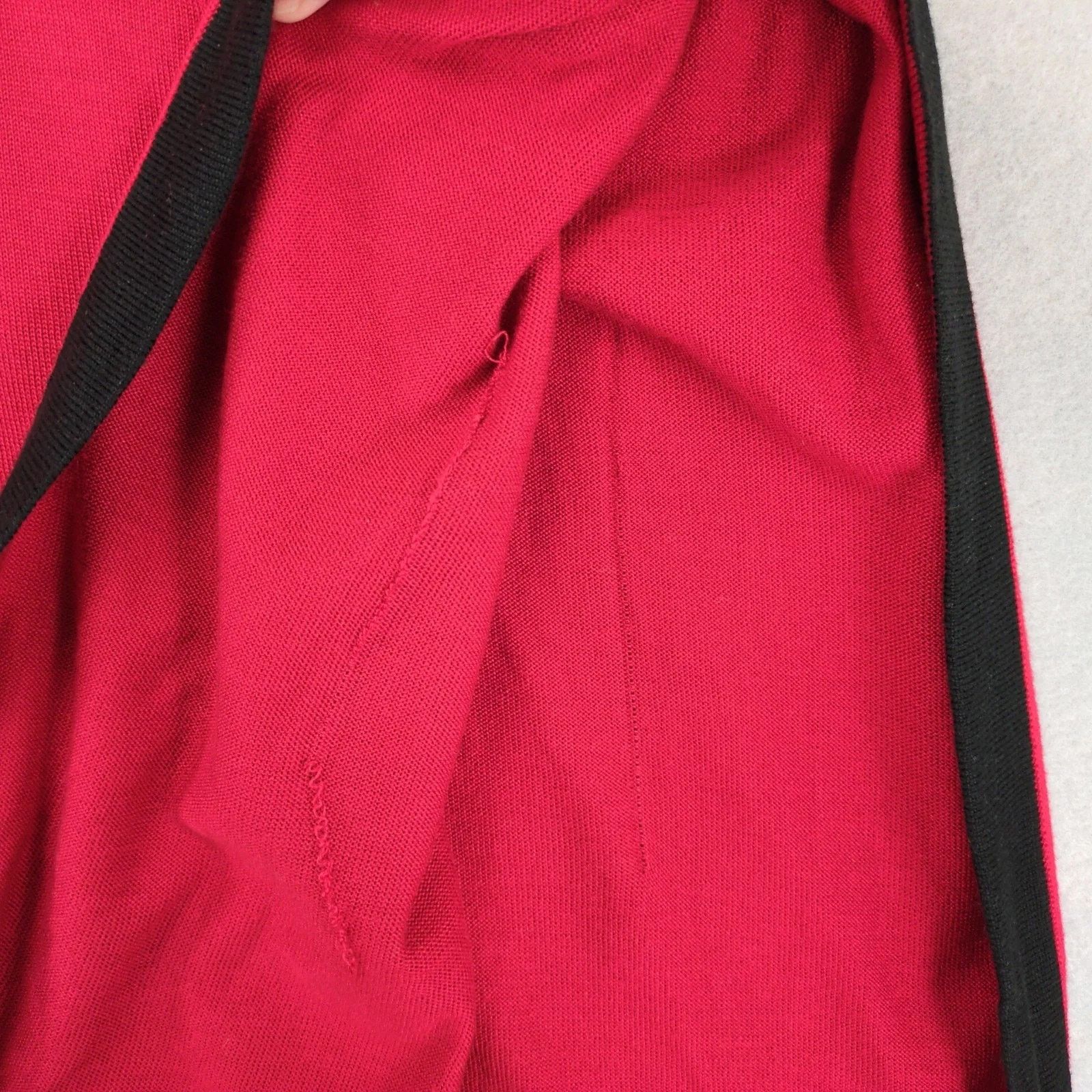 Calvin Klein Calvin Klein Red & Black Soft Knit Poncho Sweater Womens S/M Size M / US 6-8 / IT 42-44 - 3 Thumbnail