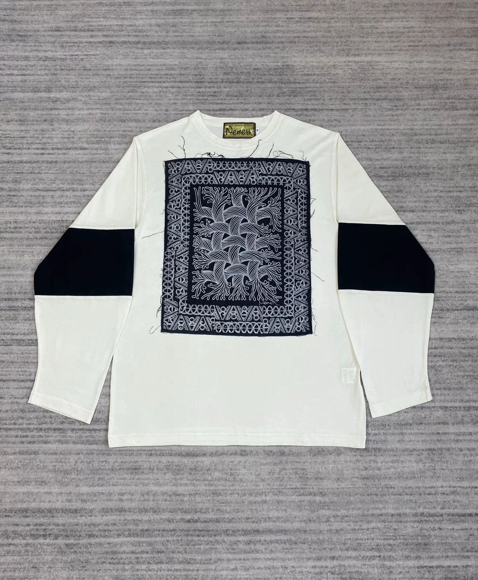 Christopher Nemeth black and white rope knot long sleeve tee. Size US M / EU 48-50 / 2 - 1 Thumbnail