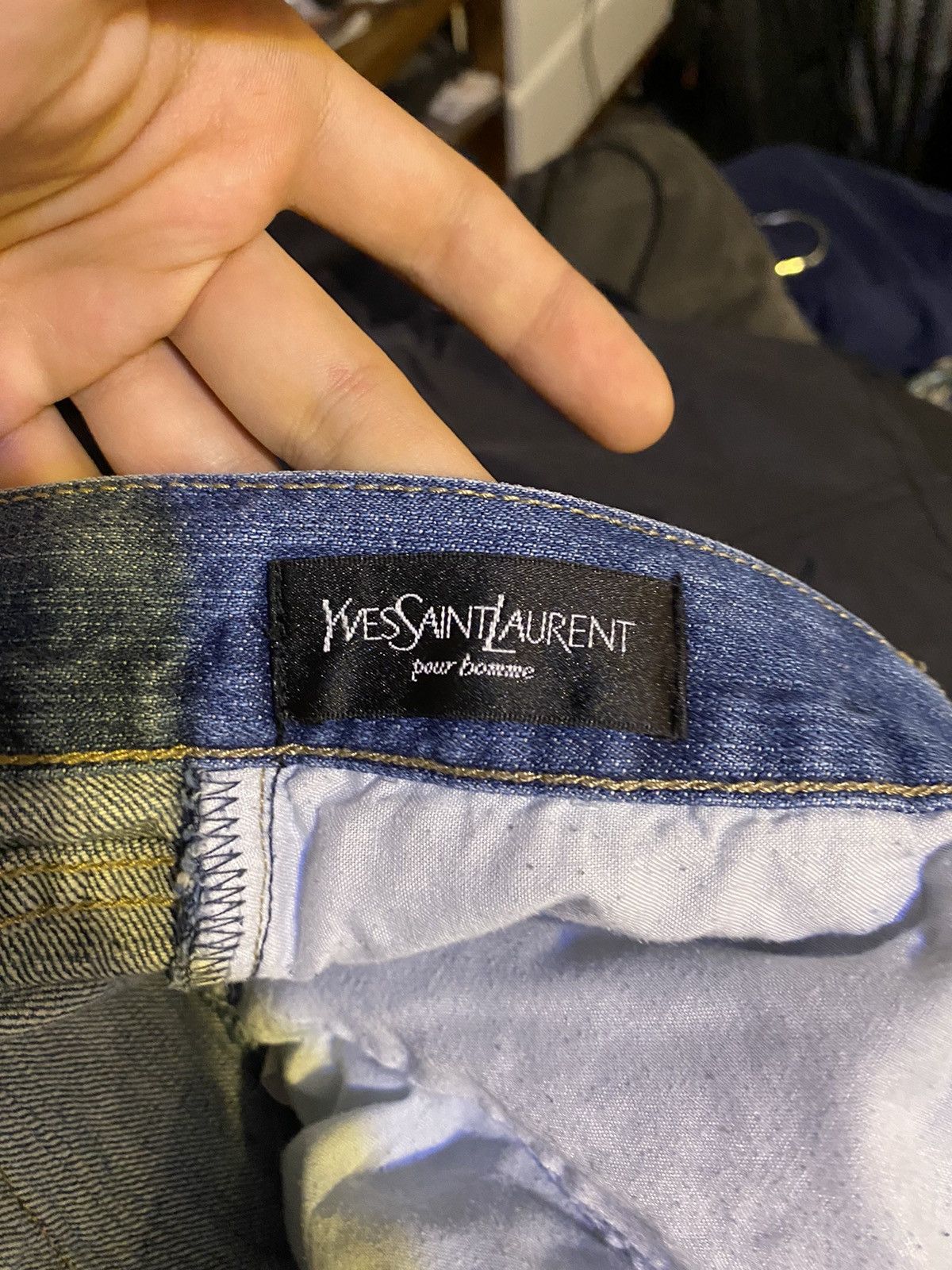 Yves Saint Laurent 36x30 YSL Jeans Denim Pants Blue Indigo Size US 36 / EU 52 - 14 Thumbnail