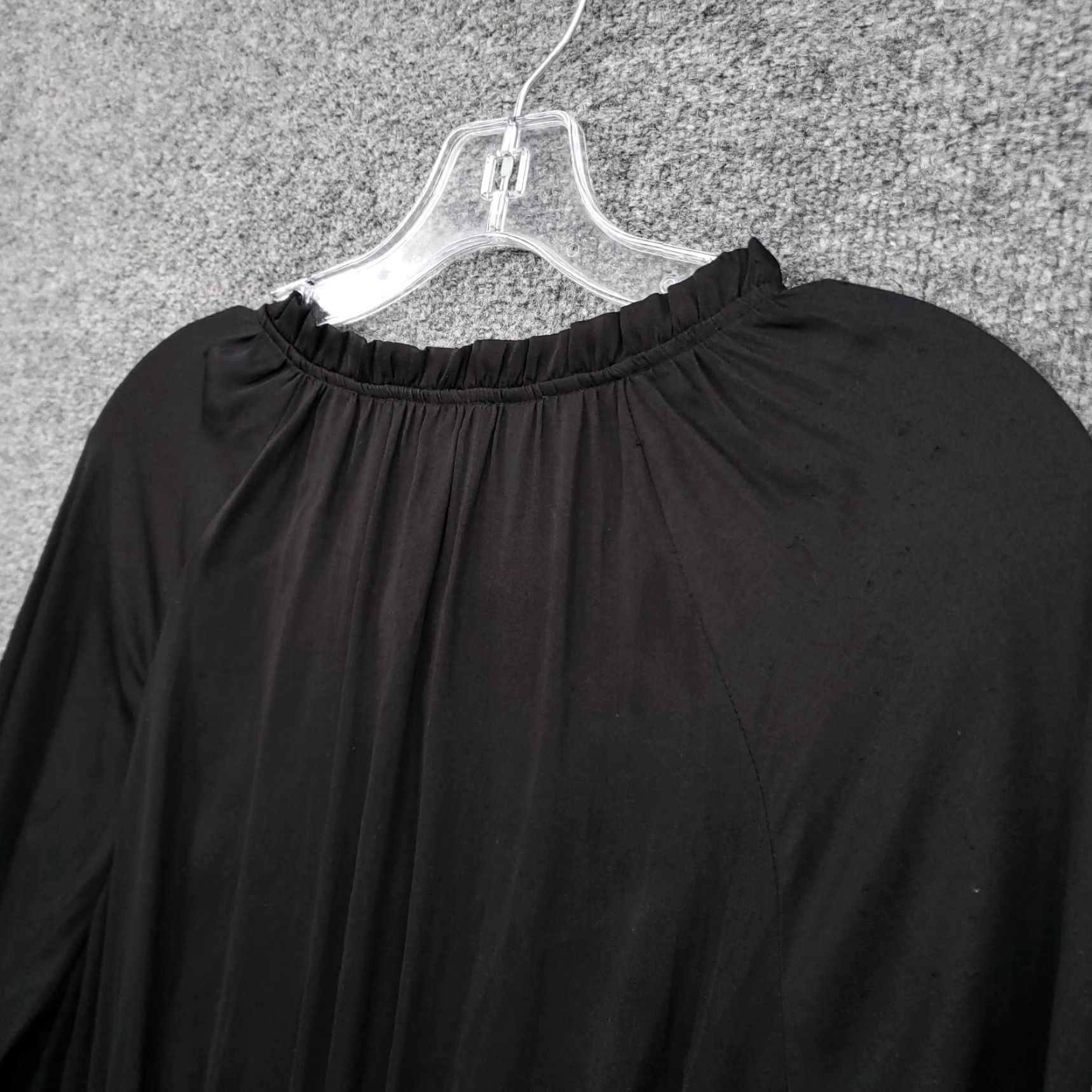 Loft LOFT Dress Womens 6 Black A-Line Smocked Waist Long Sleeve Lightweight Casual Dress Size M / US 6-8 / IT 42-44 - 6 Thumbnail