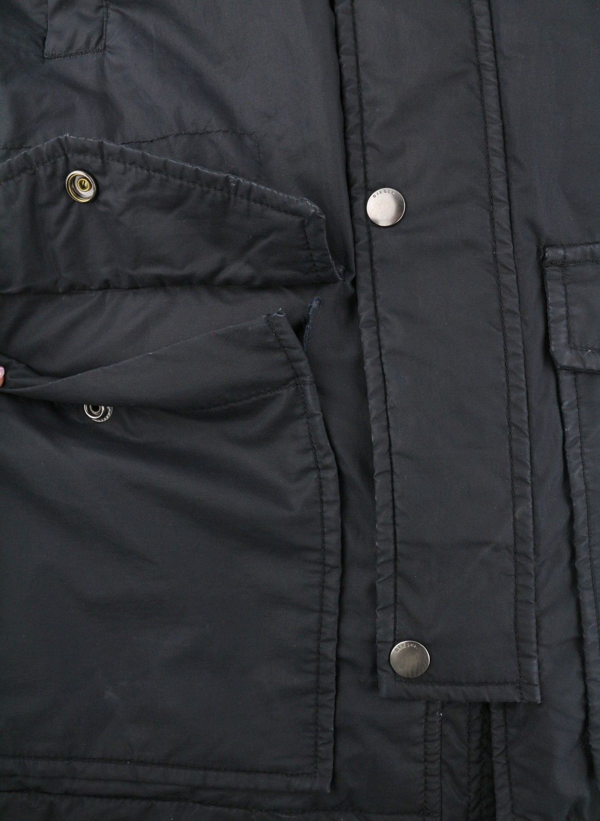 Diesel M Black Full Zip Hooded Insulated Drawstring Pockets 86369 Size US M / EU 48-50 / 2 - 14 Thumbnail