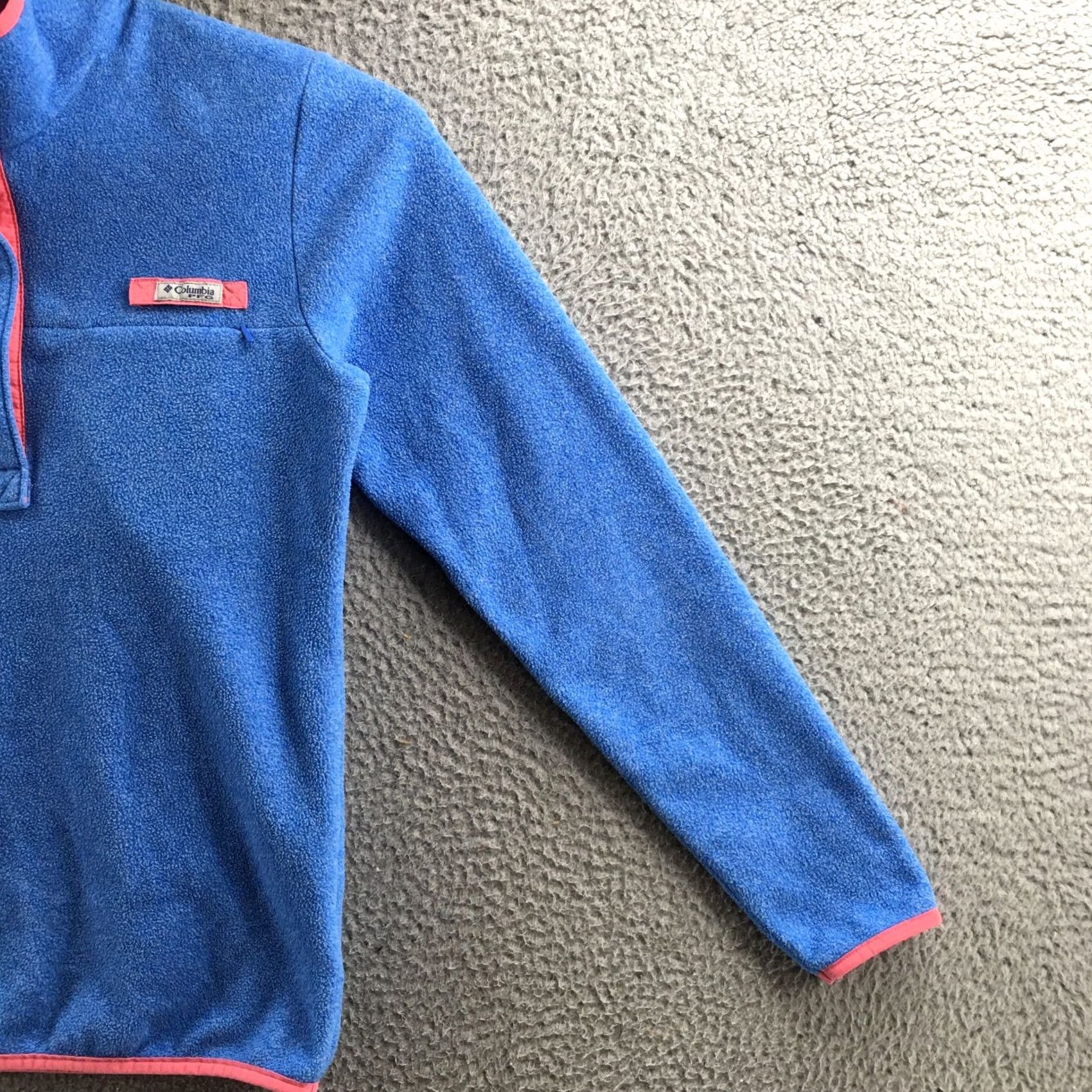 Vintage Columbia PFG Sweater Womens XS Blue Pink Trim Fleece Pullover Quarter Snap Size XS / US 0-2 / IT 36-38 - 5 Thumbnail