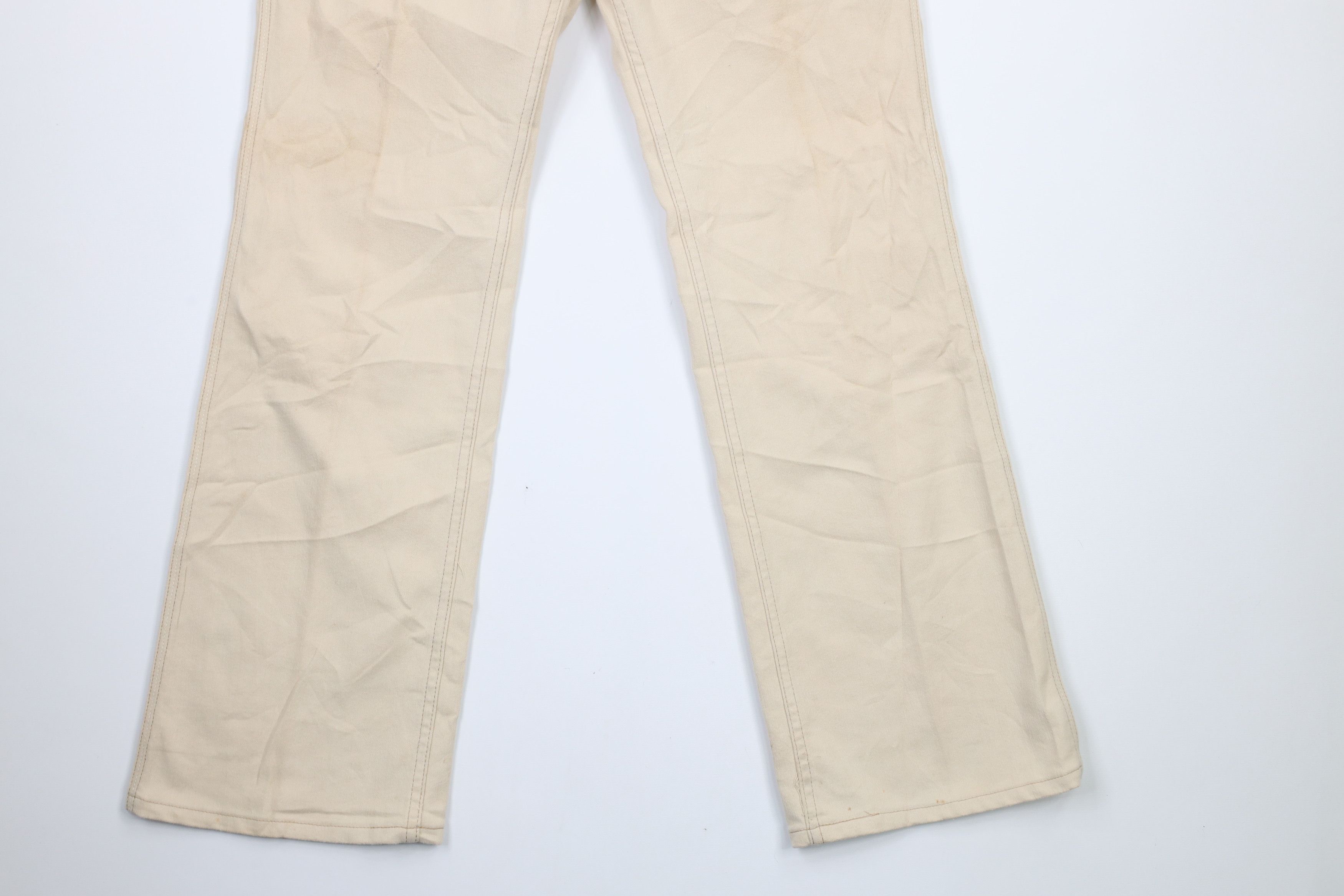 Levi's × Vintage Vintage 70s Levis Wide Leg Bell Bottoms Jeans Cream USA Size US 34 / EU 50 - 4 Thumbnail
