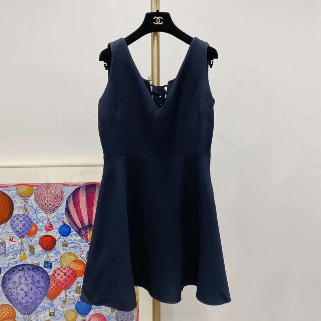 Dior Dior Dark blue V-neck dress Size S / US 4 / IT 40 - 2 Thumbnail