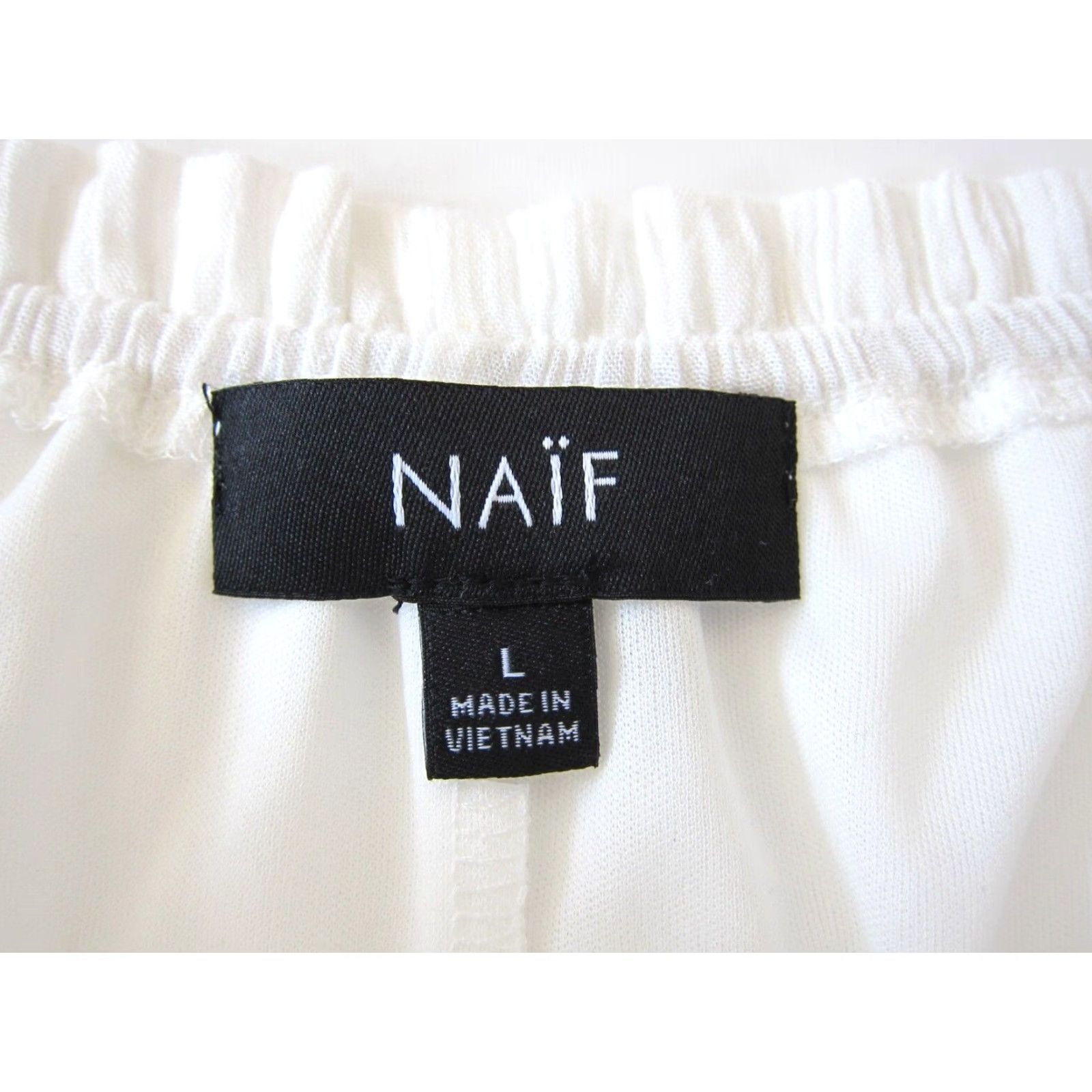 Vintage NWT NAIF 100% Rayon White Scoop Neck Short Sleeve Shift Tunic Dress Large Size 36" / US 14 / IT 50 - 6 Thumbnail