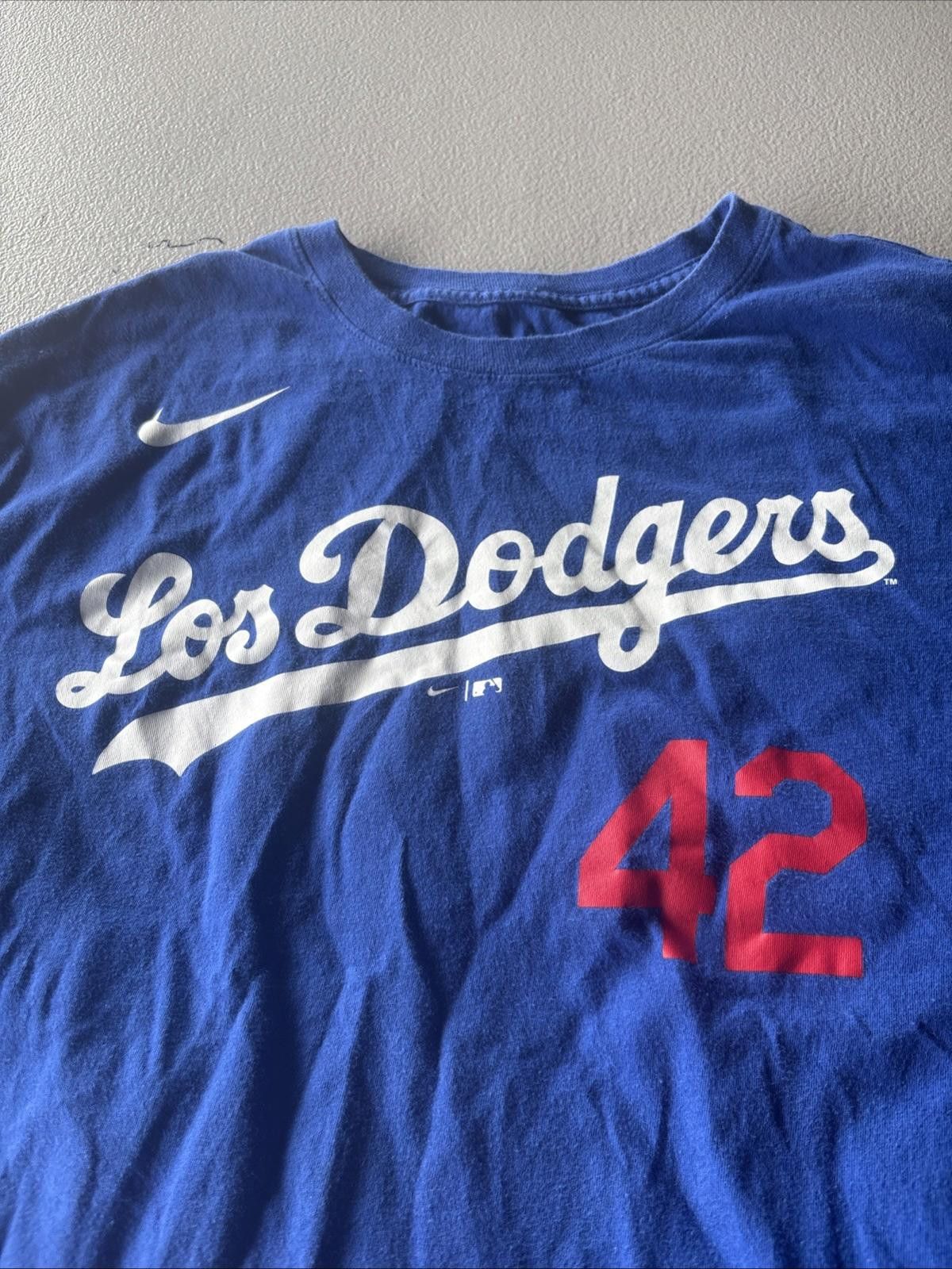 Nike Los Angeles Dodgers Nike Jackie Robinson Day T-Shirt Size XL Size ONE SIZE - 2 Thumbnail
