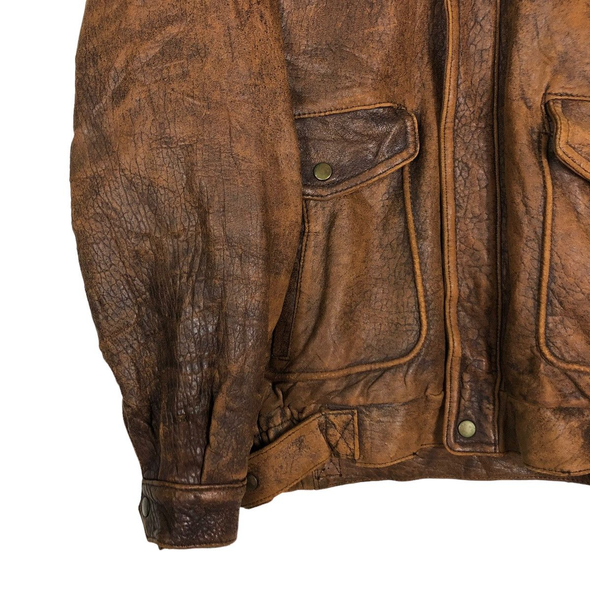 Japanese Brand 🔥VINTAGE FLY GENUINE LEATHER JACKET JAPAN ISSEY MIYAKE Size US L / EU 52-54 / 3 - 6 Thumbnail