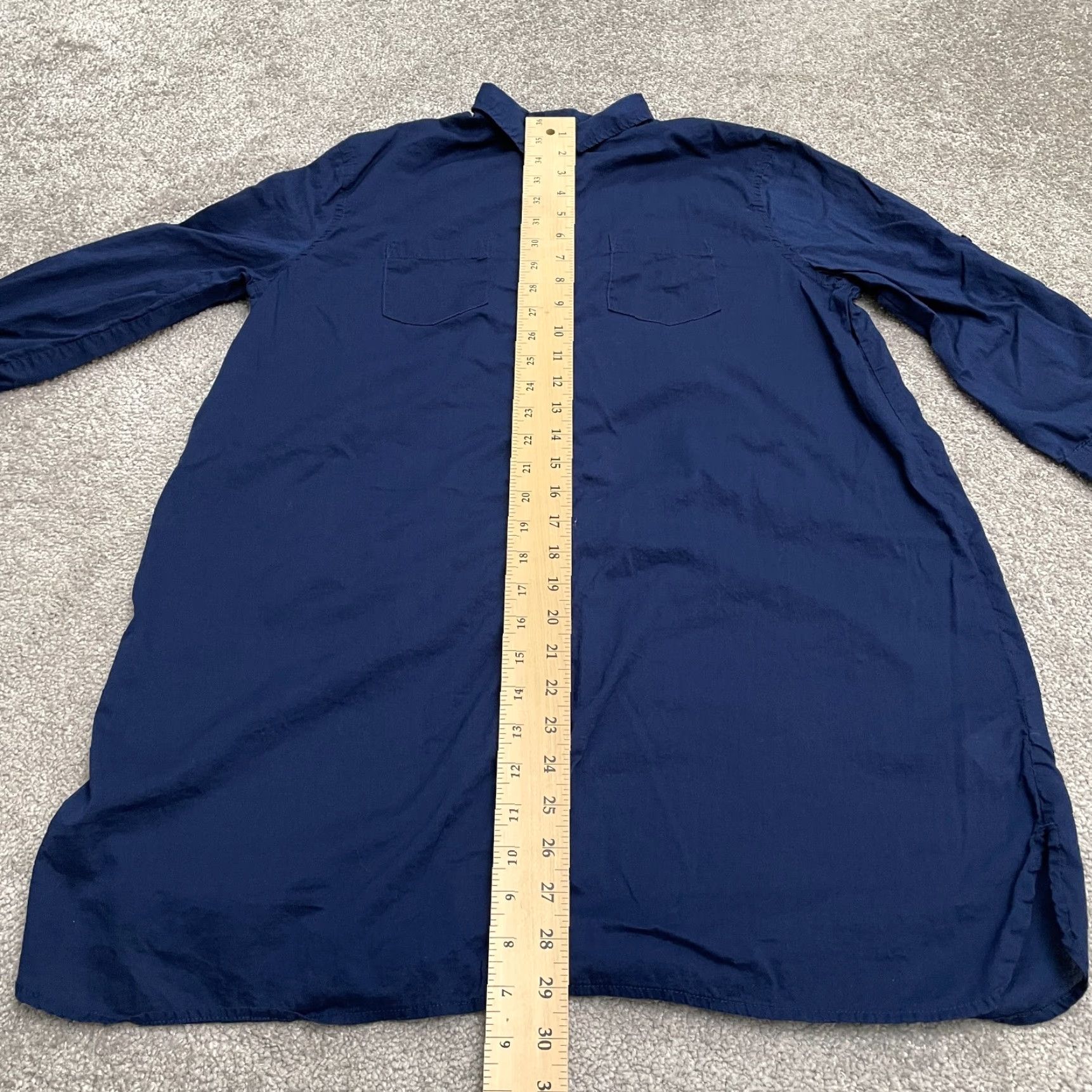 Lands' End Lands' End Midi Shirt Dress Womens XS Navy Blue Long Sleeve Button Down Casual Shirt Dress Womens XS Navy Blue Long Sleeve Button Down Casual Size XS / US 0-2 / IT 36-38 - 2 Thumbnail
