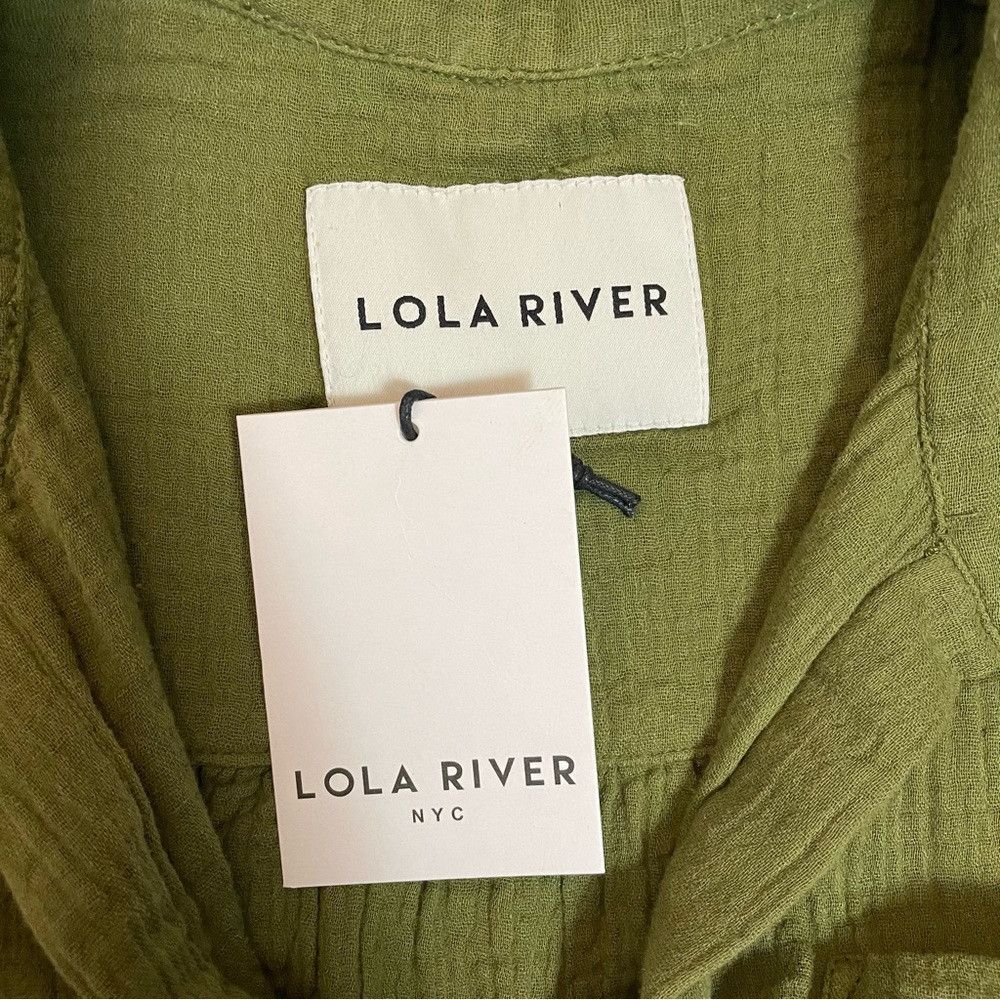 Other NWT New Lola River Brushed Gauze Cotton V-Neck Collared Oli Size M / US 6-8 / IT 42-44 - 7 Thumbnail