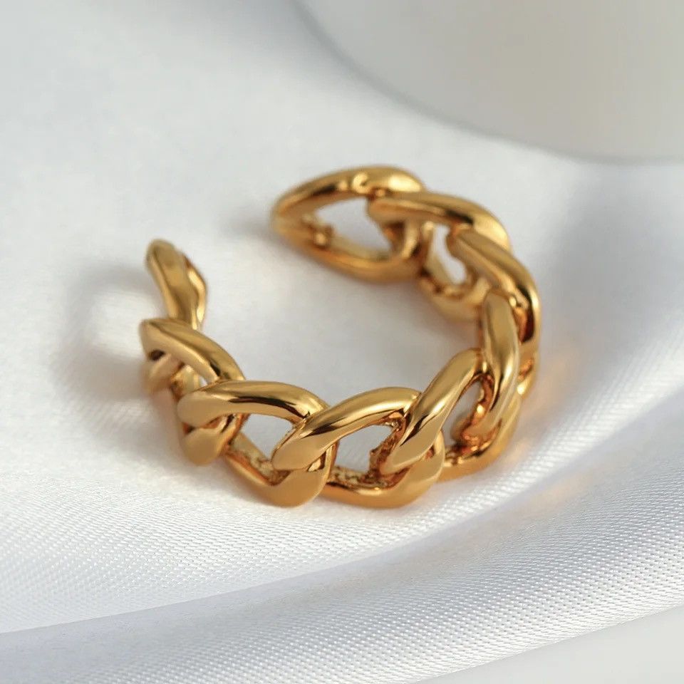 Jewelry gold cuban link ring Size ONE SIZE - 1 Thumbnail