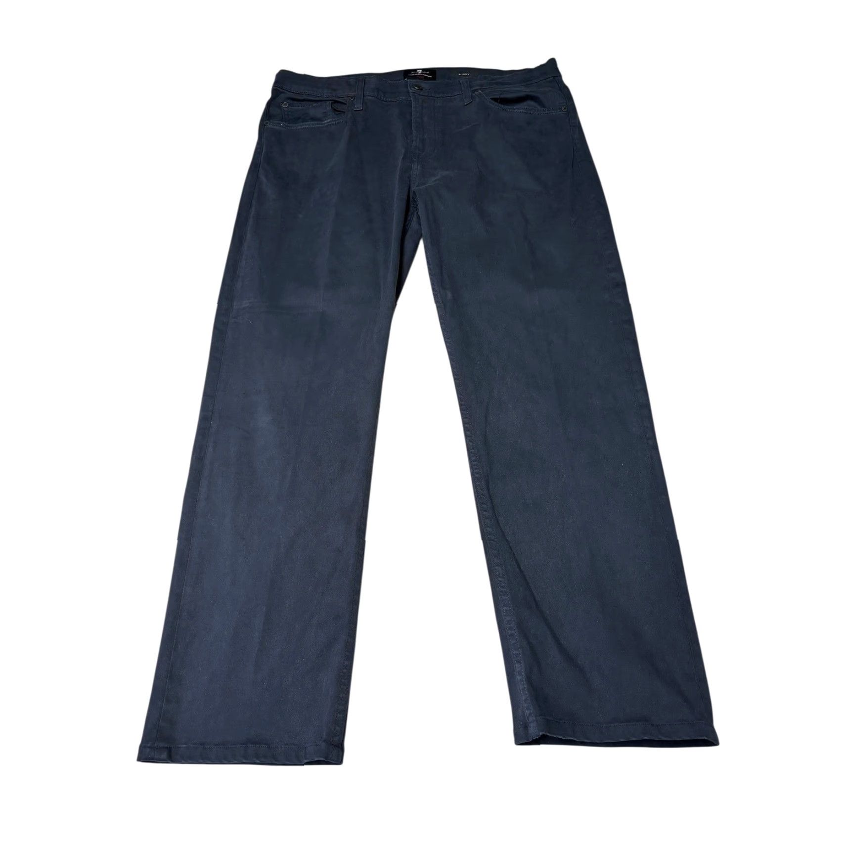 7 For All Mankind 7 For All Mankind Luxe Performance Plus Slimmy Pants Navy Blue 38x30 Slim Straight Chino Mens Fashion Vintage N/A Size US 39 - 2 Thumbnail