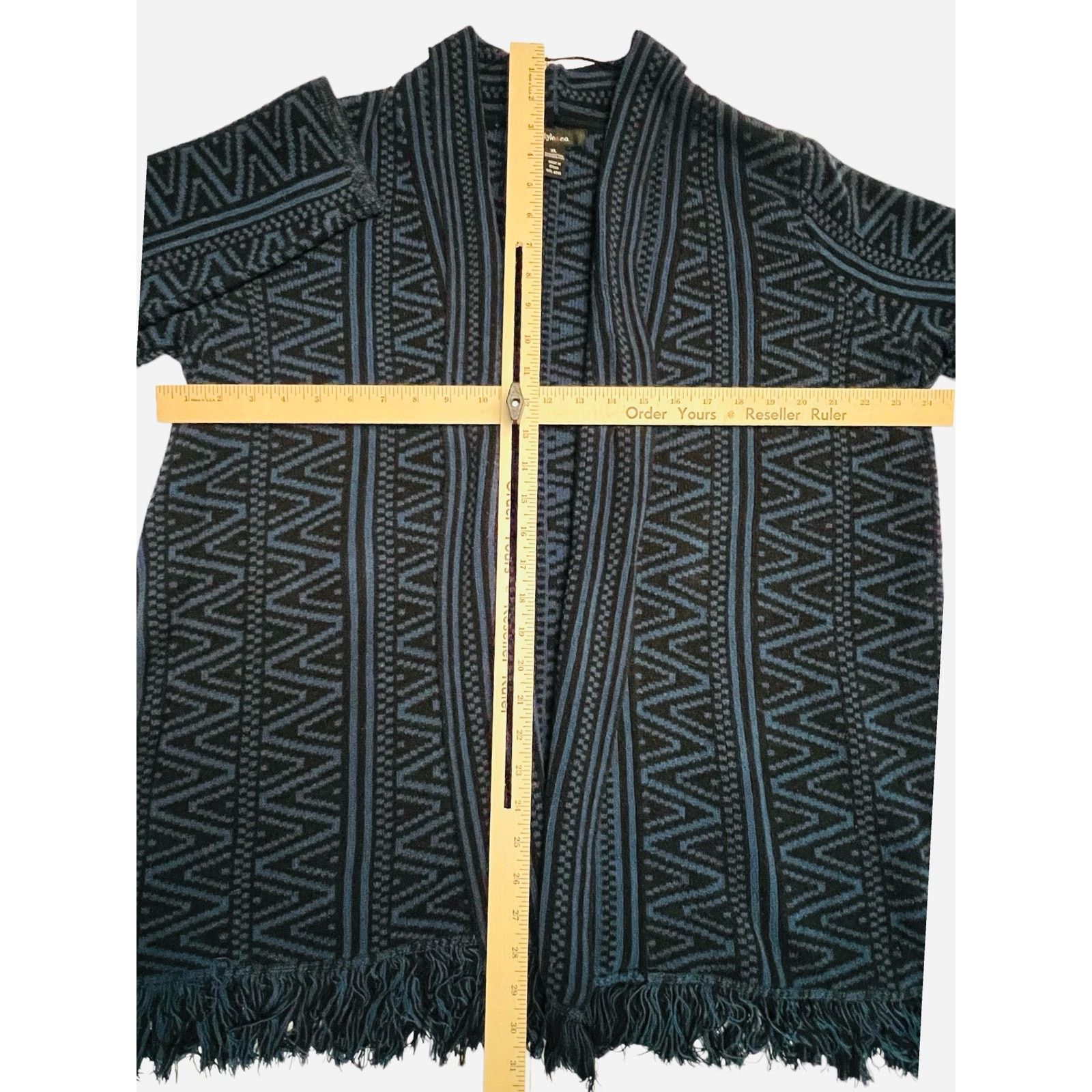 Other Cardigan Sweater Industrial Blue XL Women's Fringe Trim Size XL / US 12-14 / IT 48-50 - 6 Thumbnail