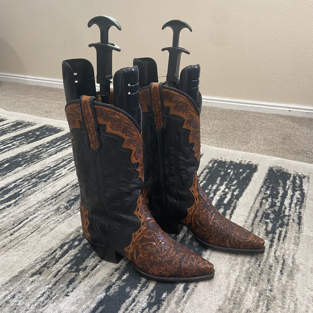 Liberty Liberty Custom Hand Tooled Western Cowboy Boots 9 B Size US 9 / EU 42 - 3 Thumbnail