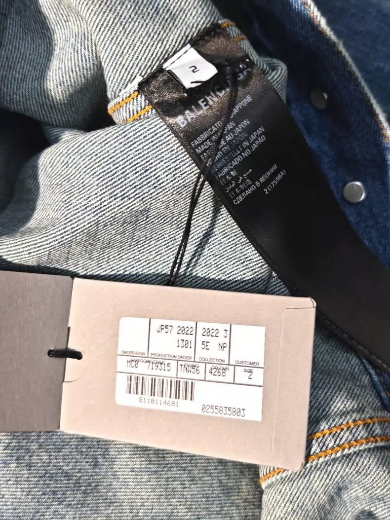 Balenciaga Balenciaga Rhinestone graffiti distressed hooded denim jac Size US M / EU 48-50 / 2 - 8 Thumbnail