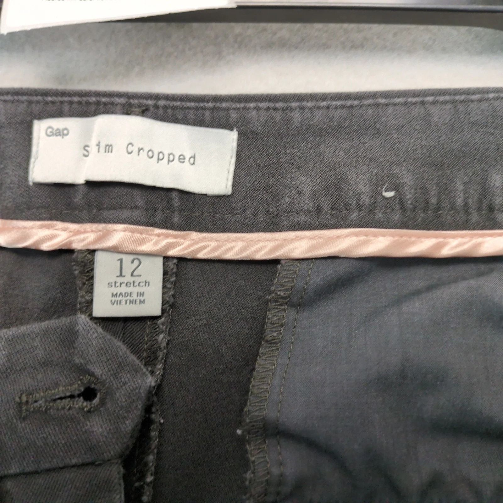 Gap Y2K Gap Slim Cropped Stretch Pants Women's 12 34x25" Black Size 34" / US 12 / IT 48 - 8 Thumbnail