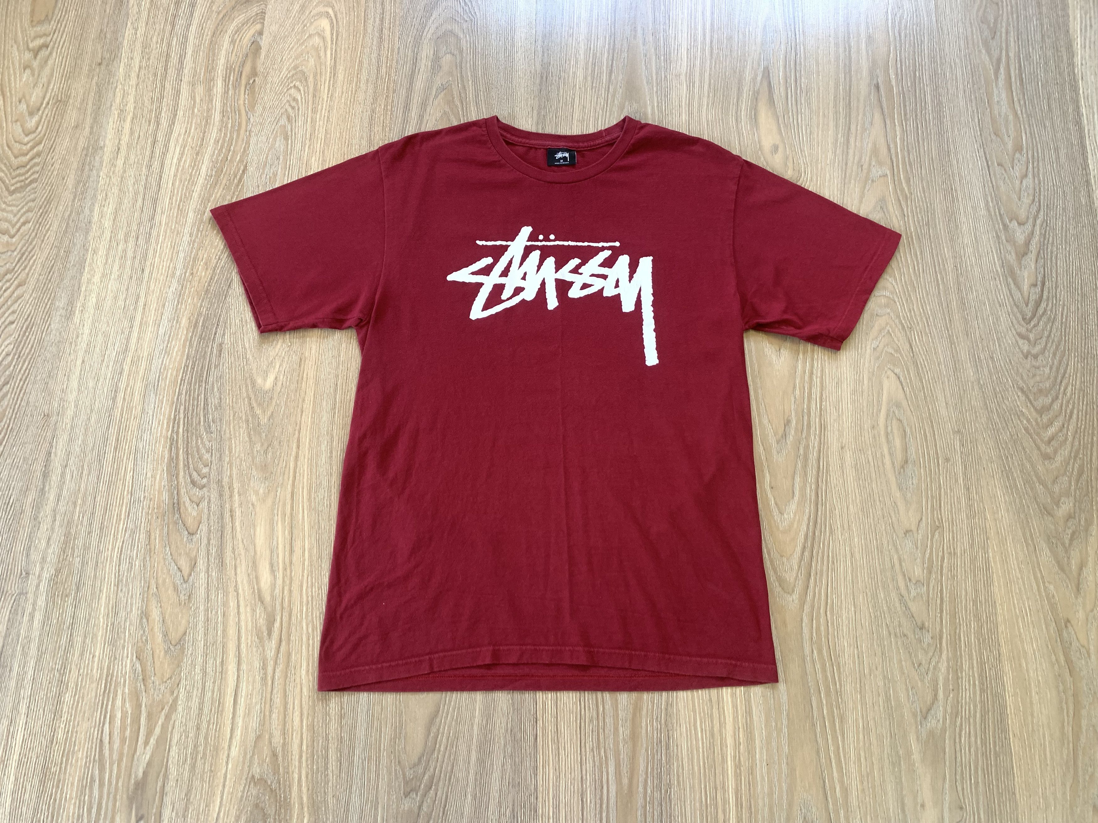 Stussy Mens Stussy Red Cotton Classic Logo Tee Size US M / EU 48-50 / 2 - 1 Thumbnail