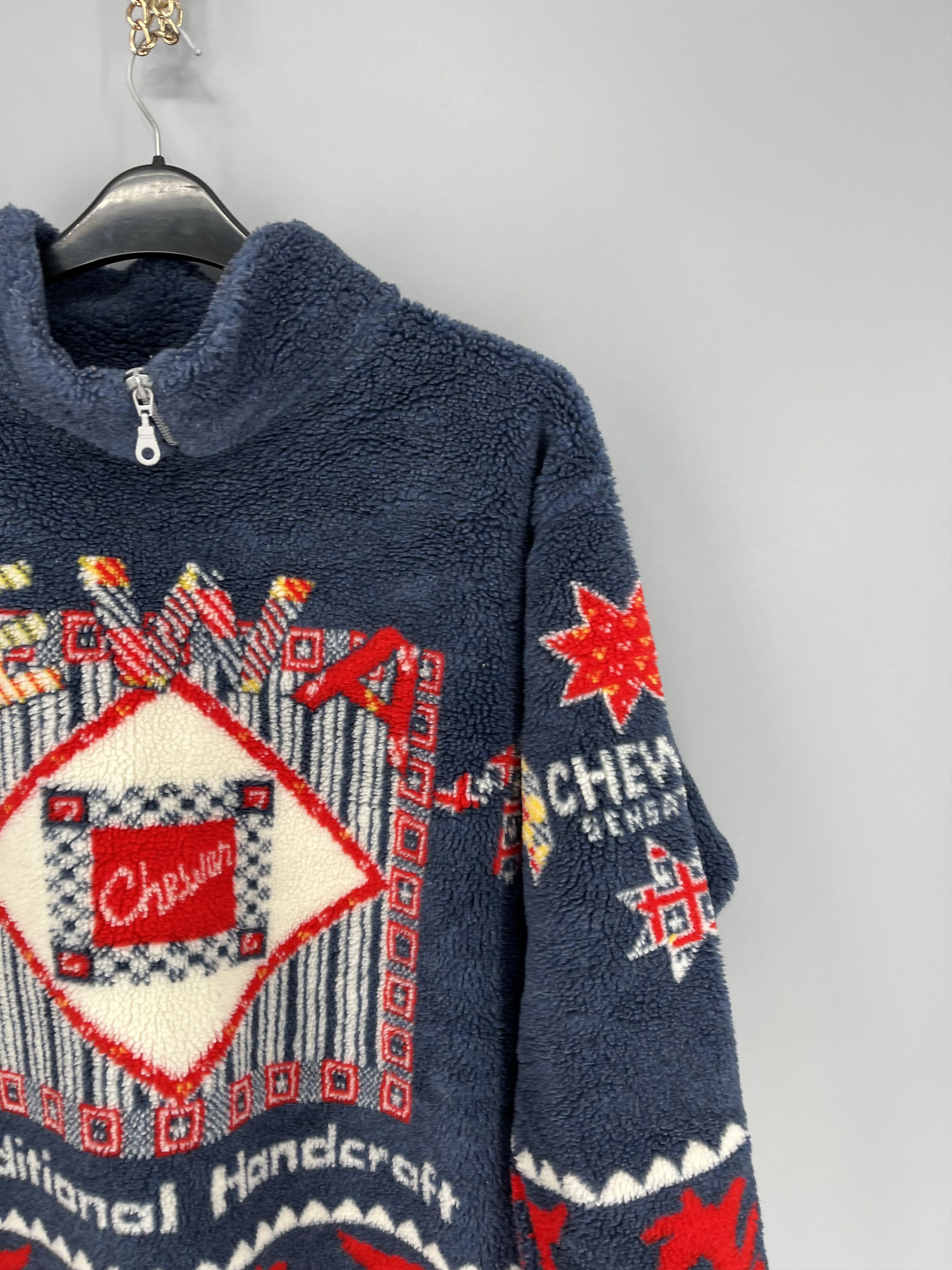Vintage Vintage 90s Chewan Traditional Handcraft Fleece Sweater Size US L / EU 52-54 / 3 - 5 Thumbnail