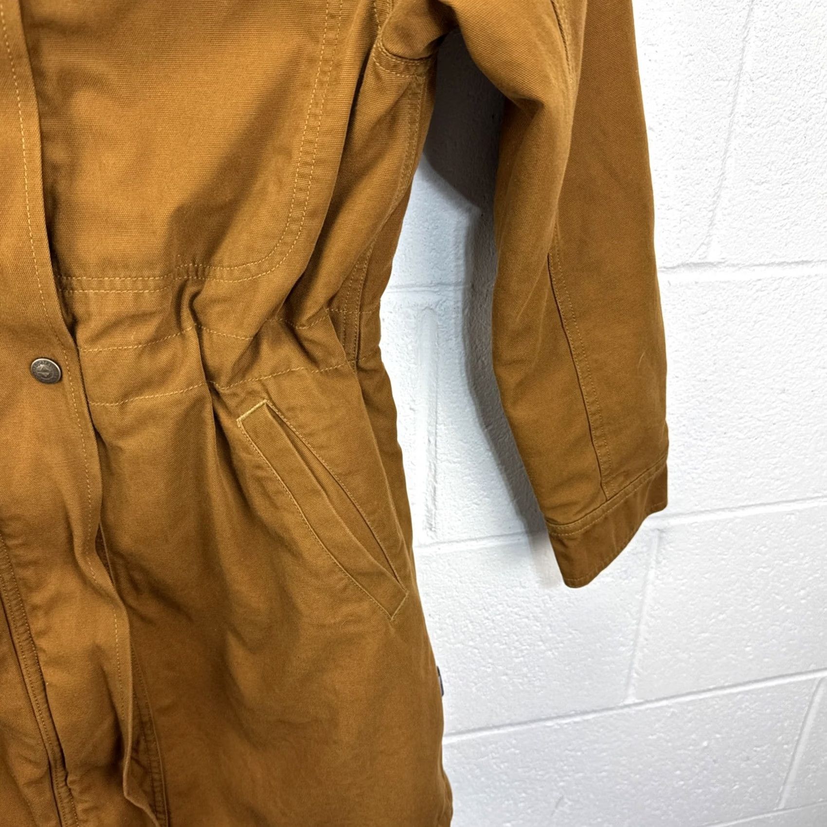 Patagonia Patagonia Parka Jacket Womens Small Brown Insulated Prairie Dawn Long Coat Zipper Snap Logo Quilt/Polyester Size S / US 4 / IT 40 - 7 Thumbnail